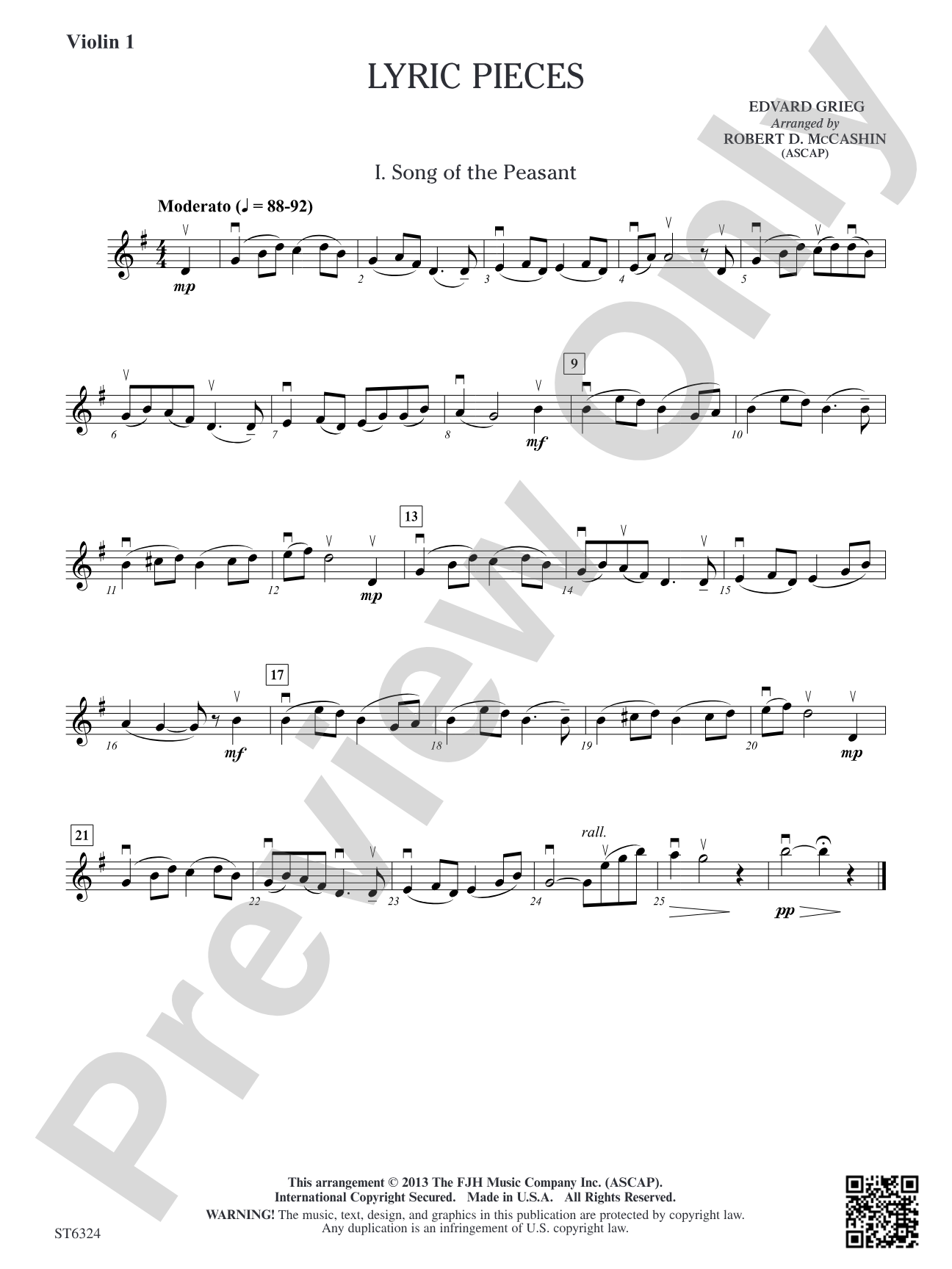 Lyric Pieces: Violin 1