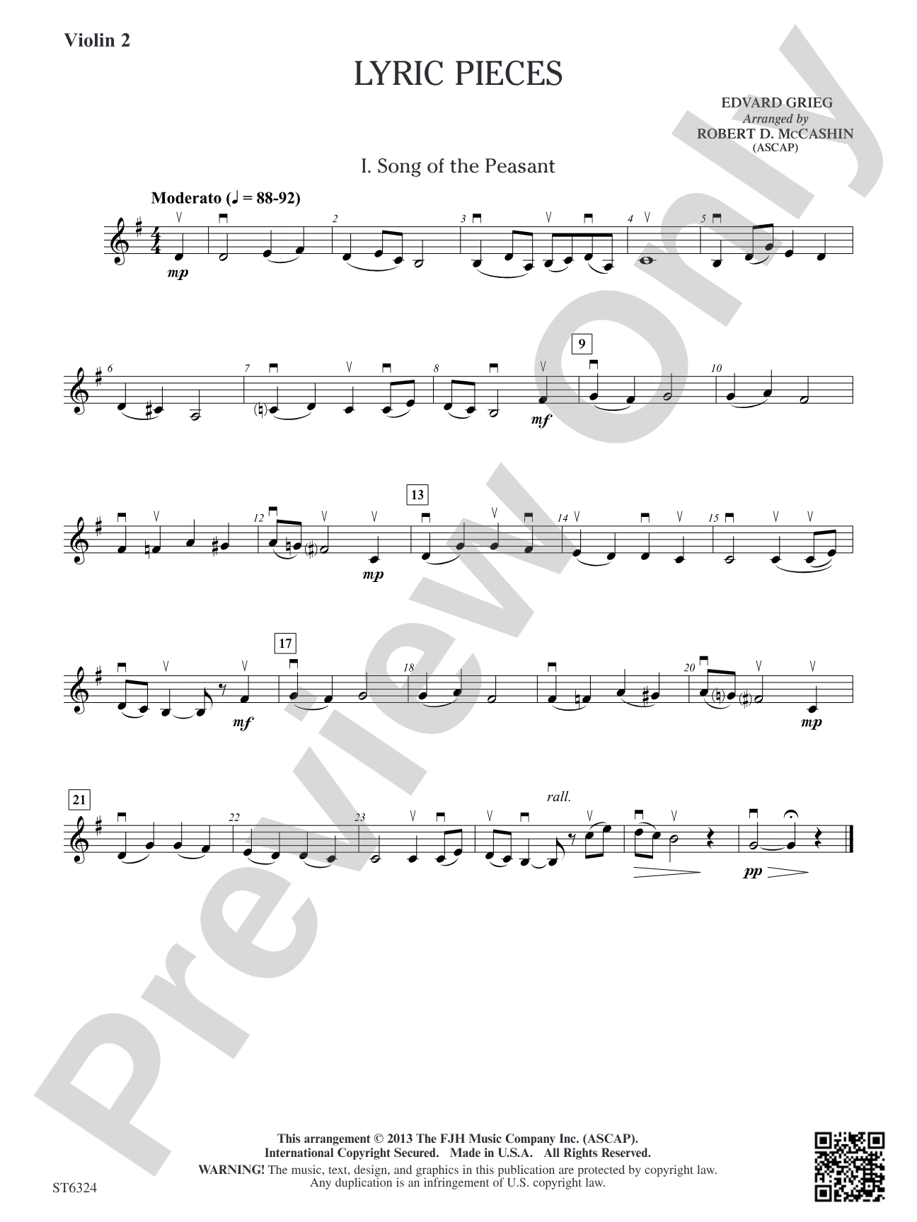 Lyric Pieces: Violin 2