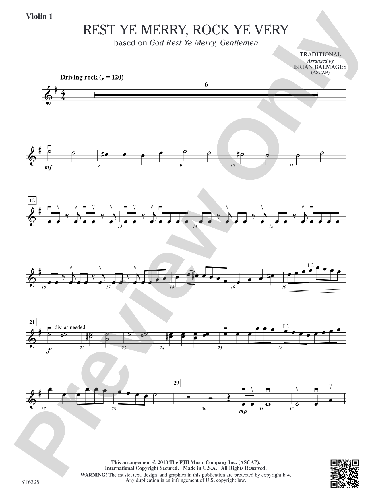Rest Ye Merry, Rock Ye Very: Violin 1
