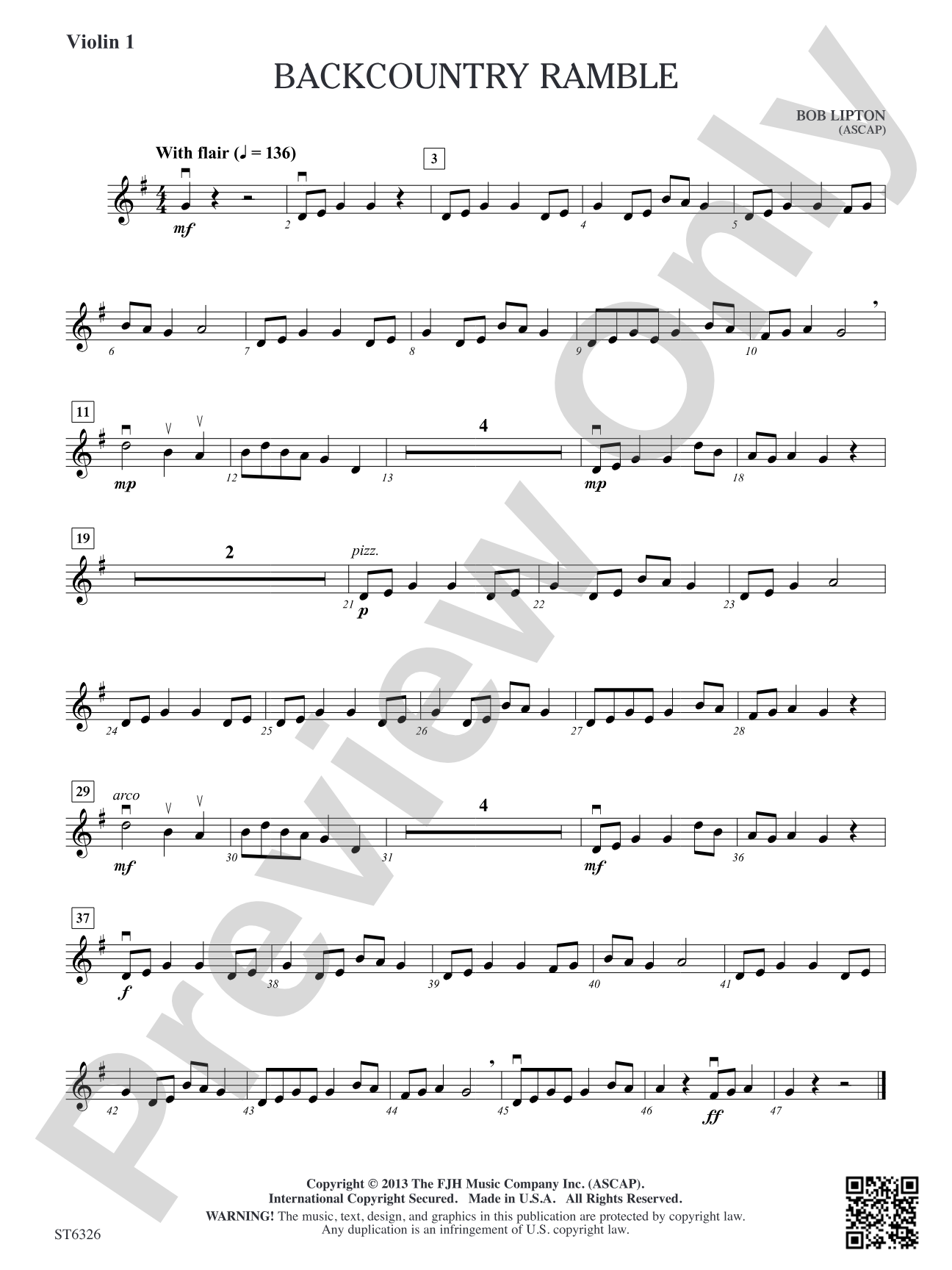Backcountry Ramble: Violin 1
