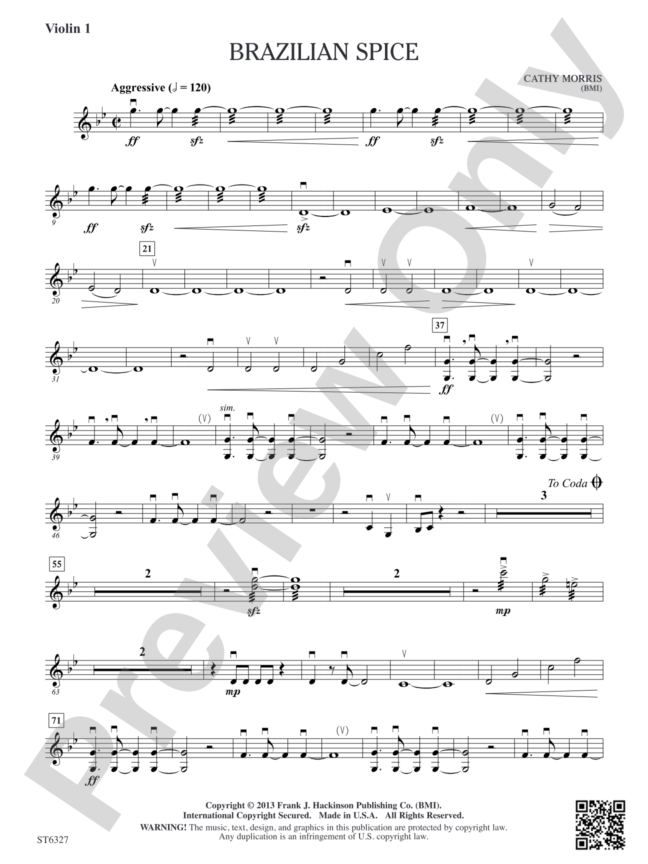 Brazilian Spice: Violin 1