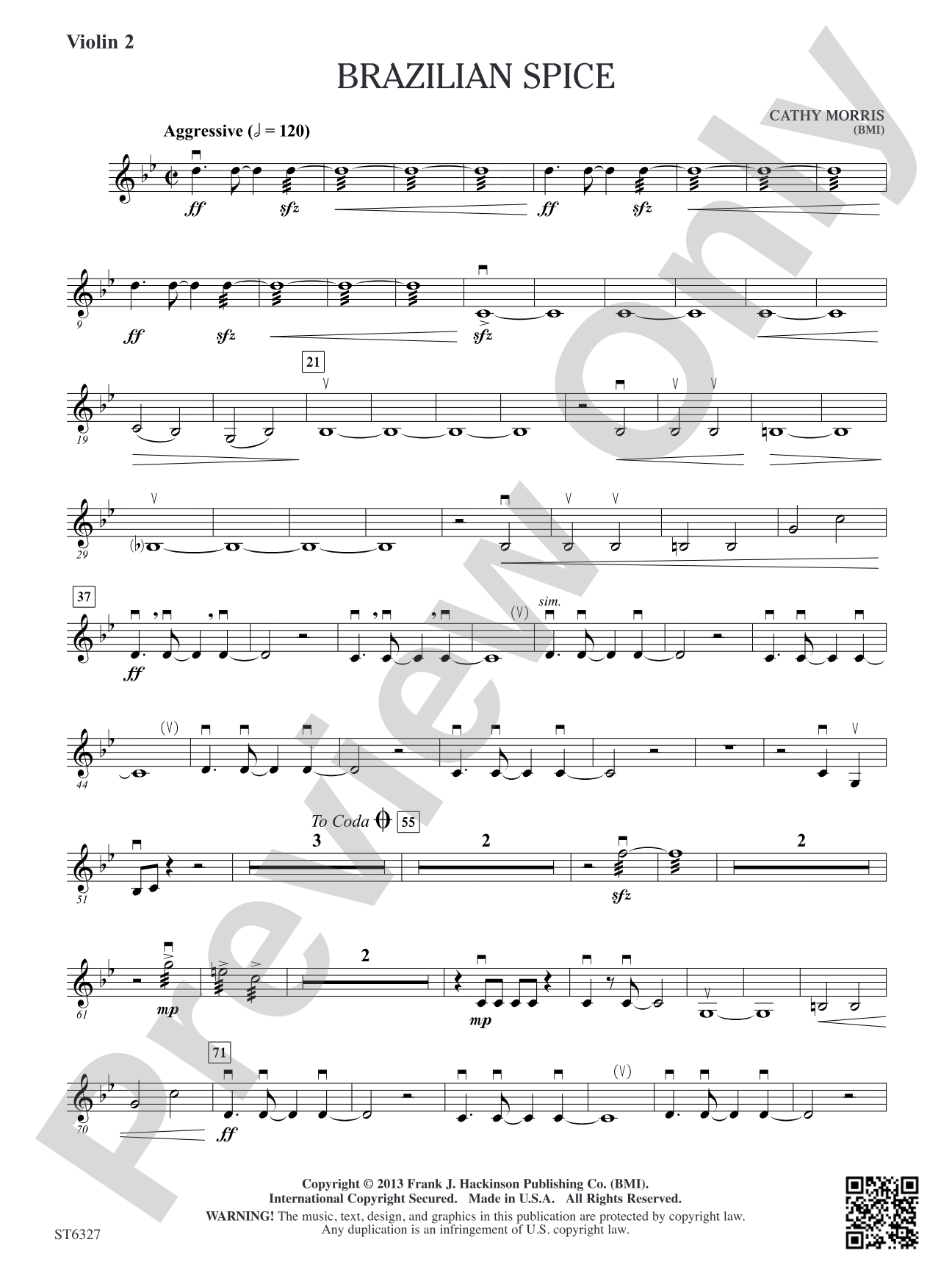 Brazilian Spice: Violin 2