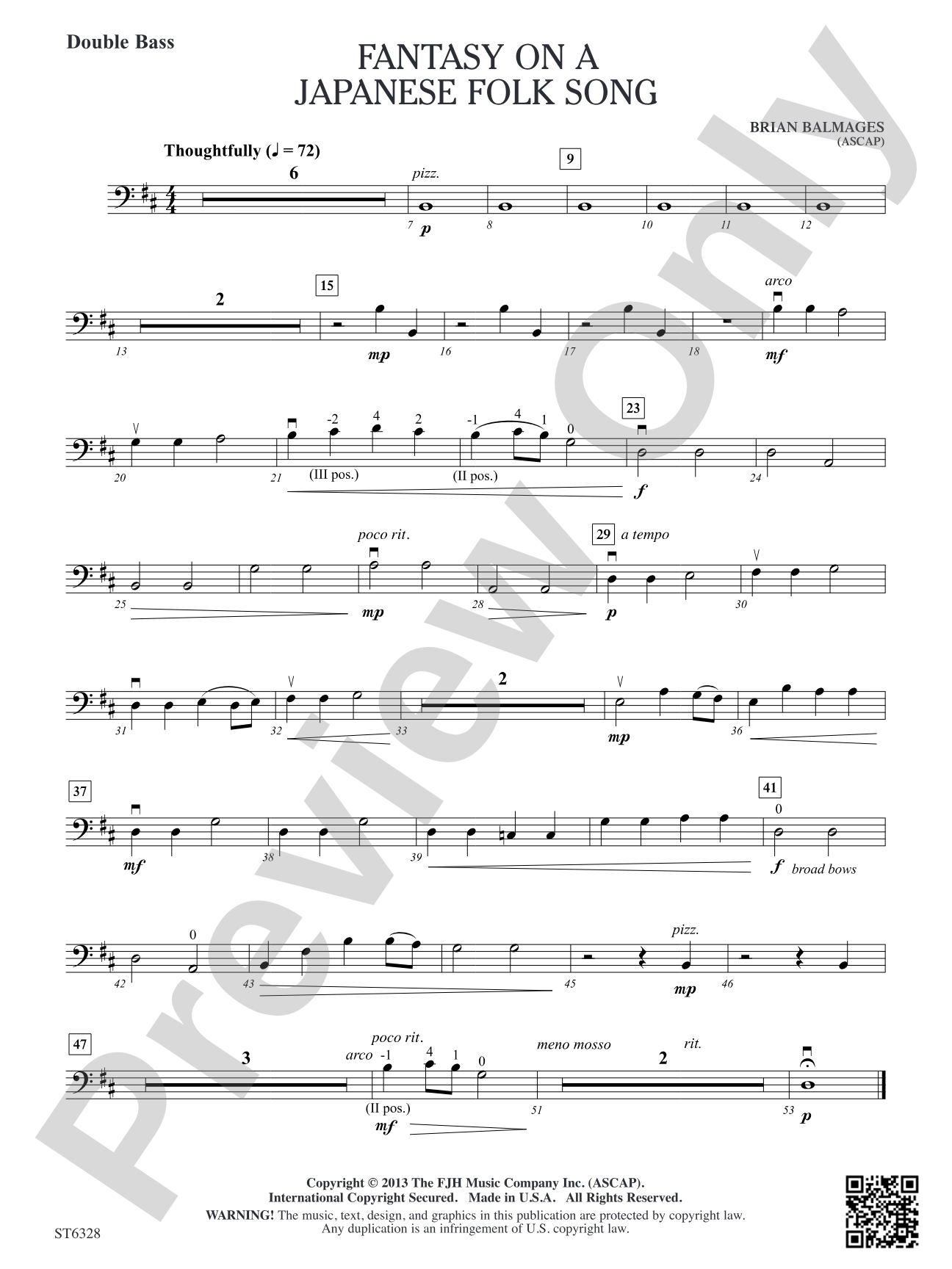 Fantasy on a Japanese Folk Song: Double Bass