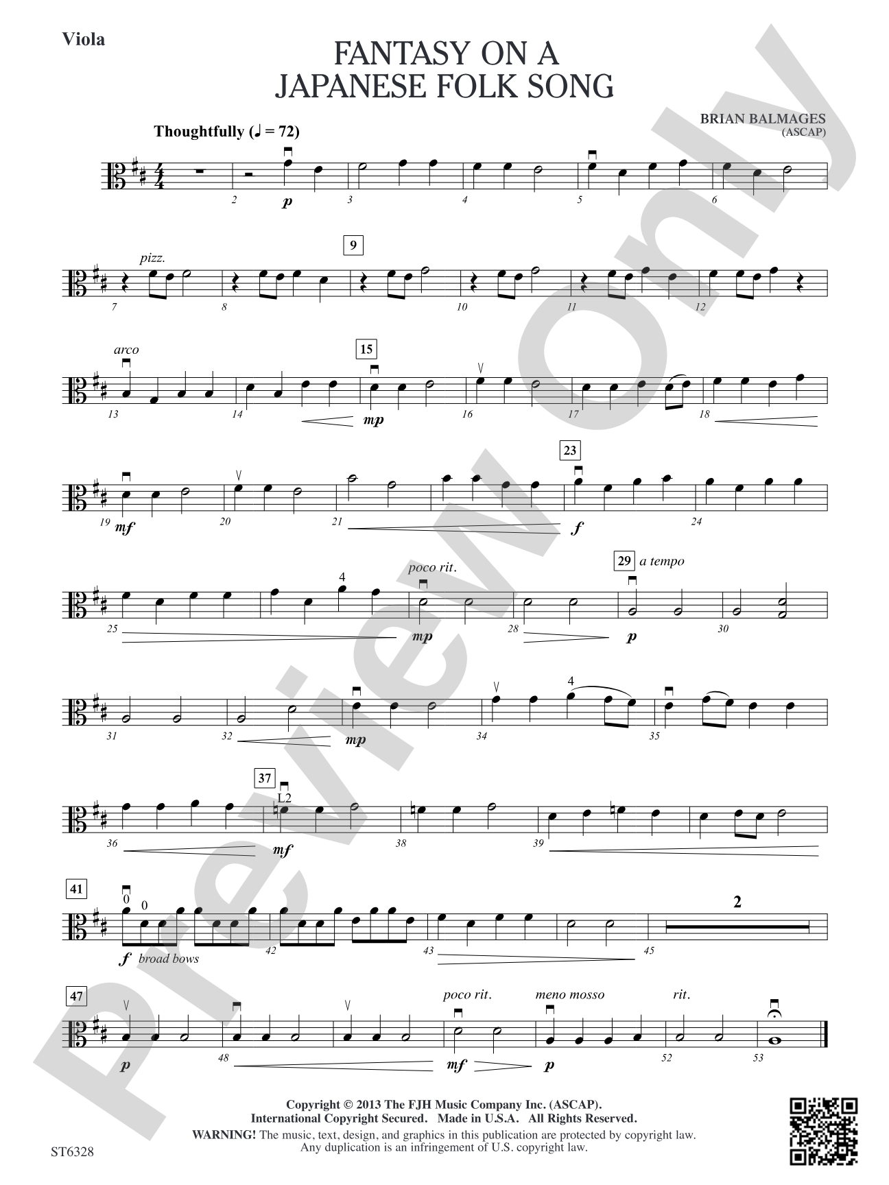 Fantasy on a Japanese Folk Song: Viola