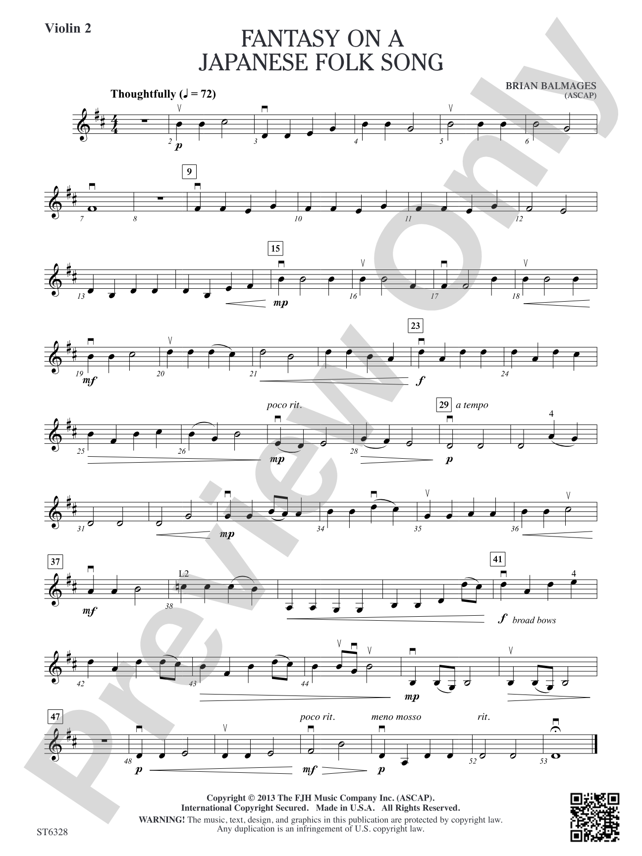 Fantasy on a Japanese Folk Song: Violin 2