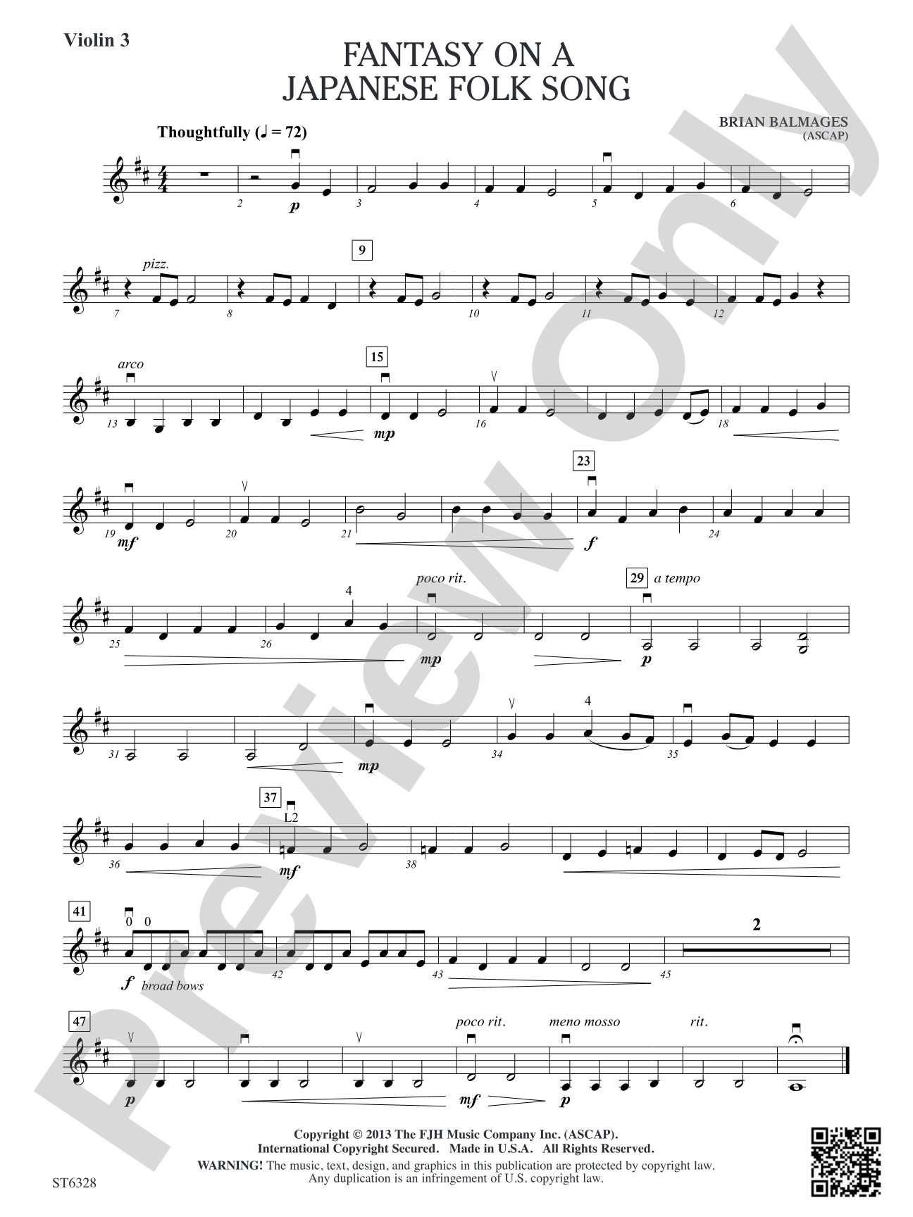 Fantasy on a Japanese Folk Song: Violin 3 (Viola T.C.)