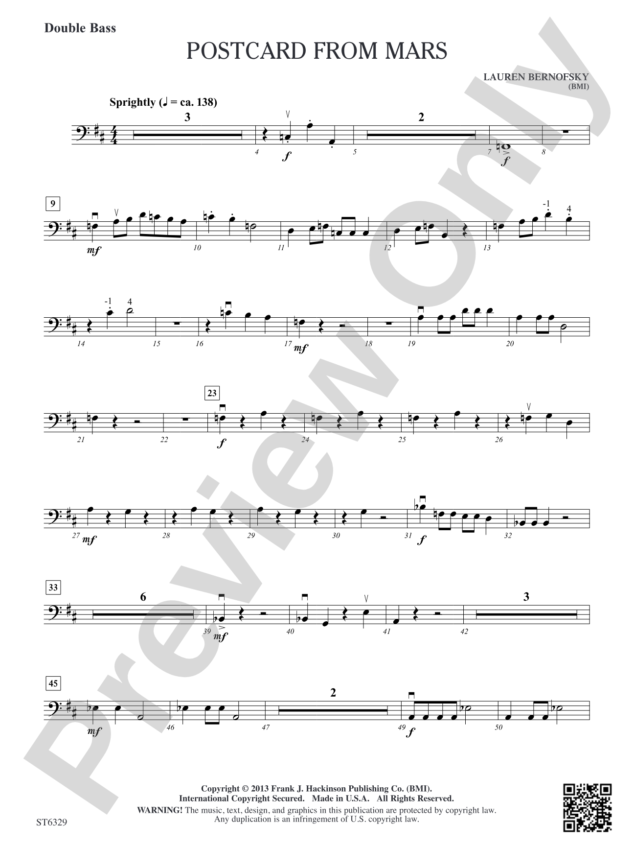 Postcard from Mars: Double Bass