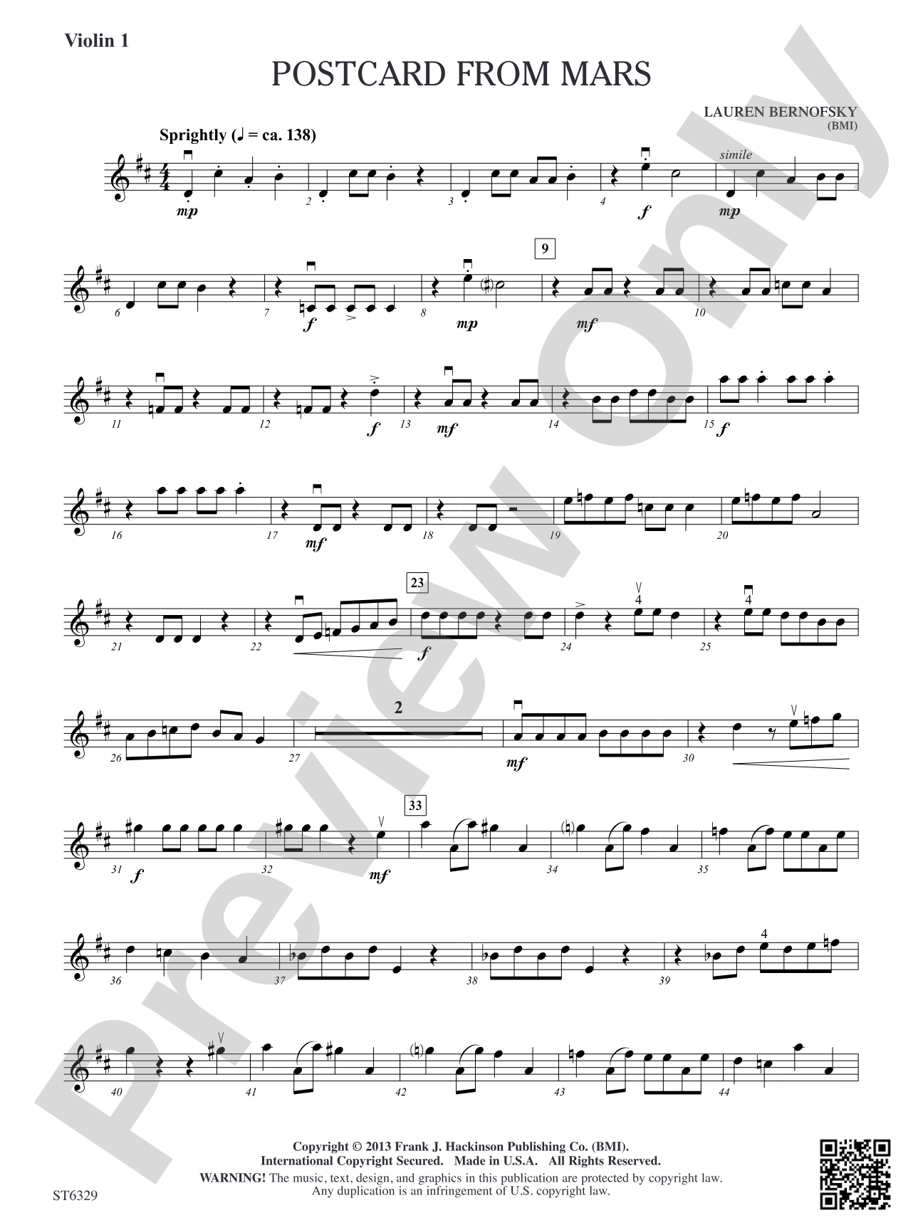 Postcard from Mars: Violin 1