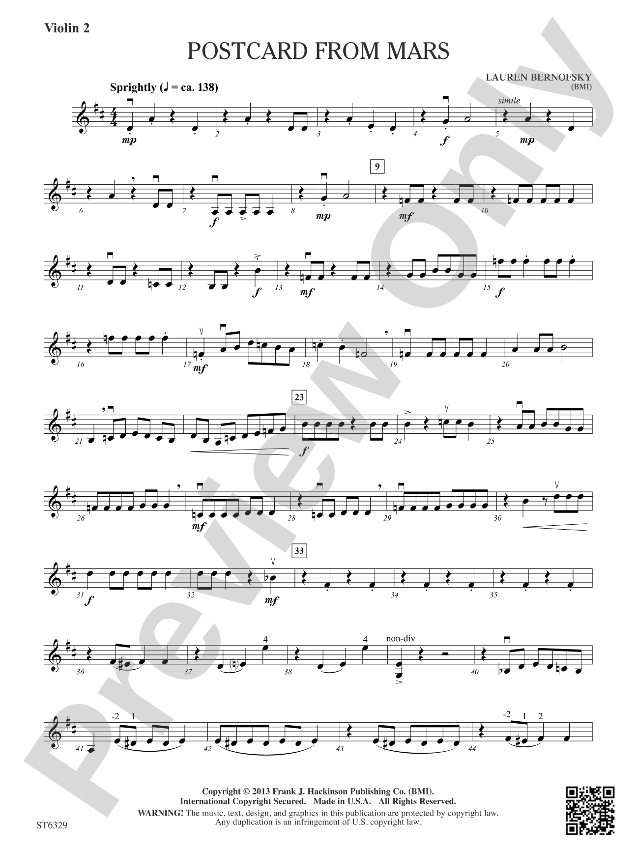 Postcard from Mars: Violin 2