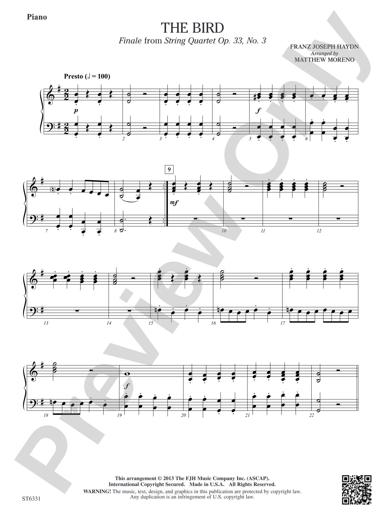 The Bird: Piano