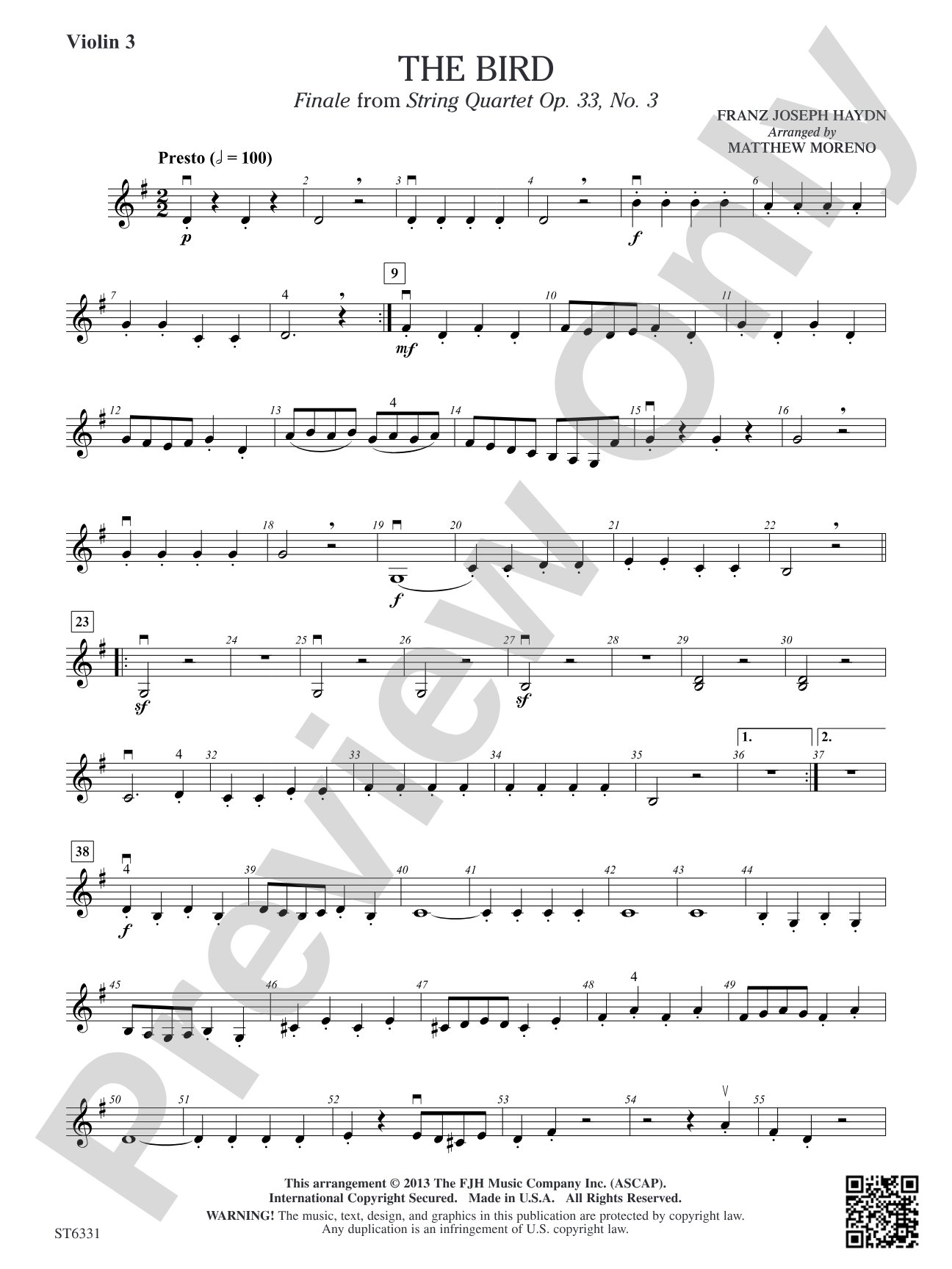 The Bird: Violin 3 (Viola T.C.)