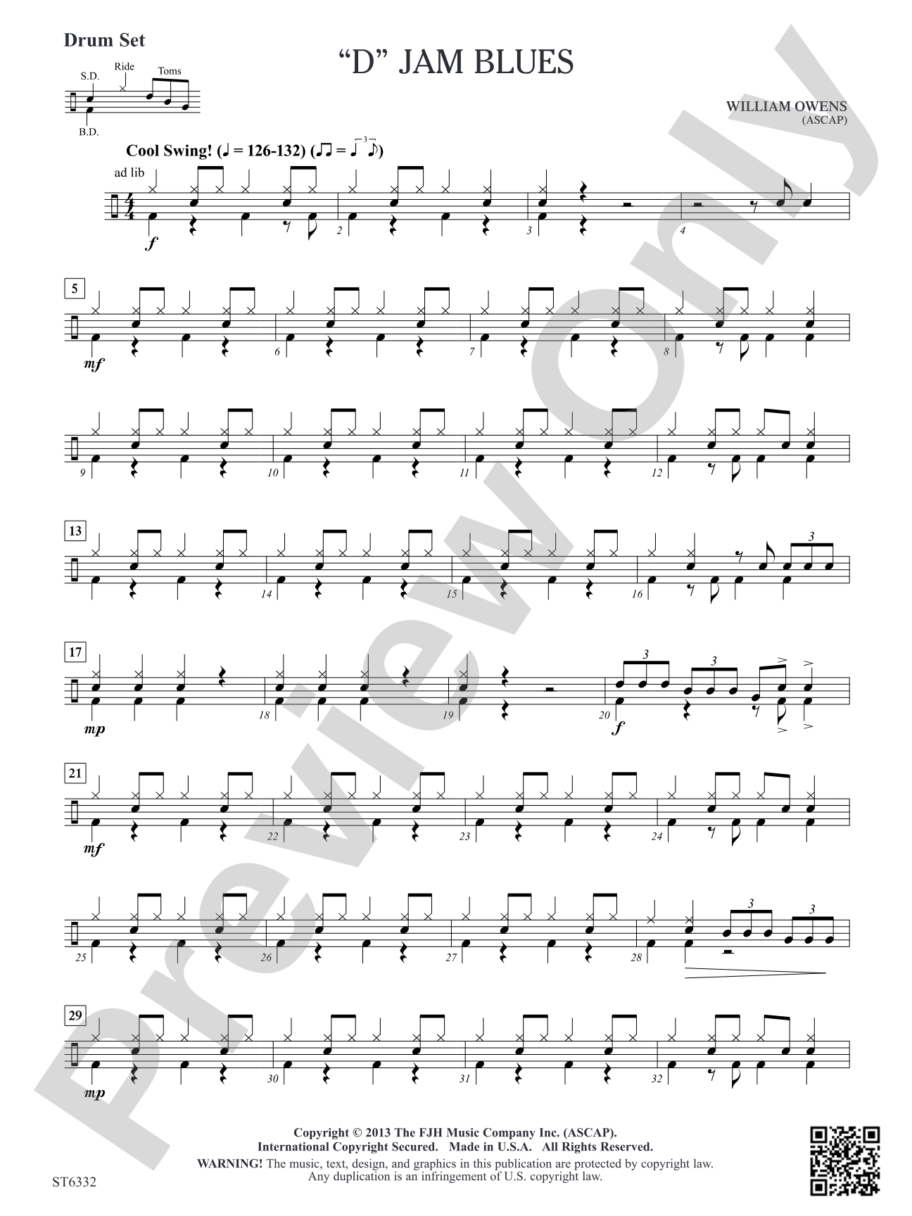 D Jam Blues: Drum Set (Opt.)