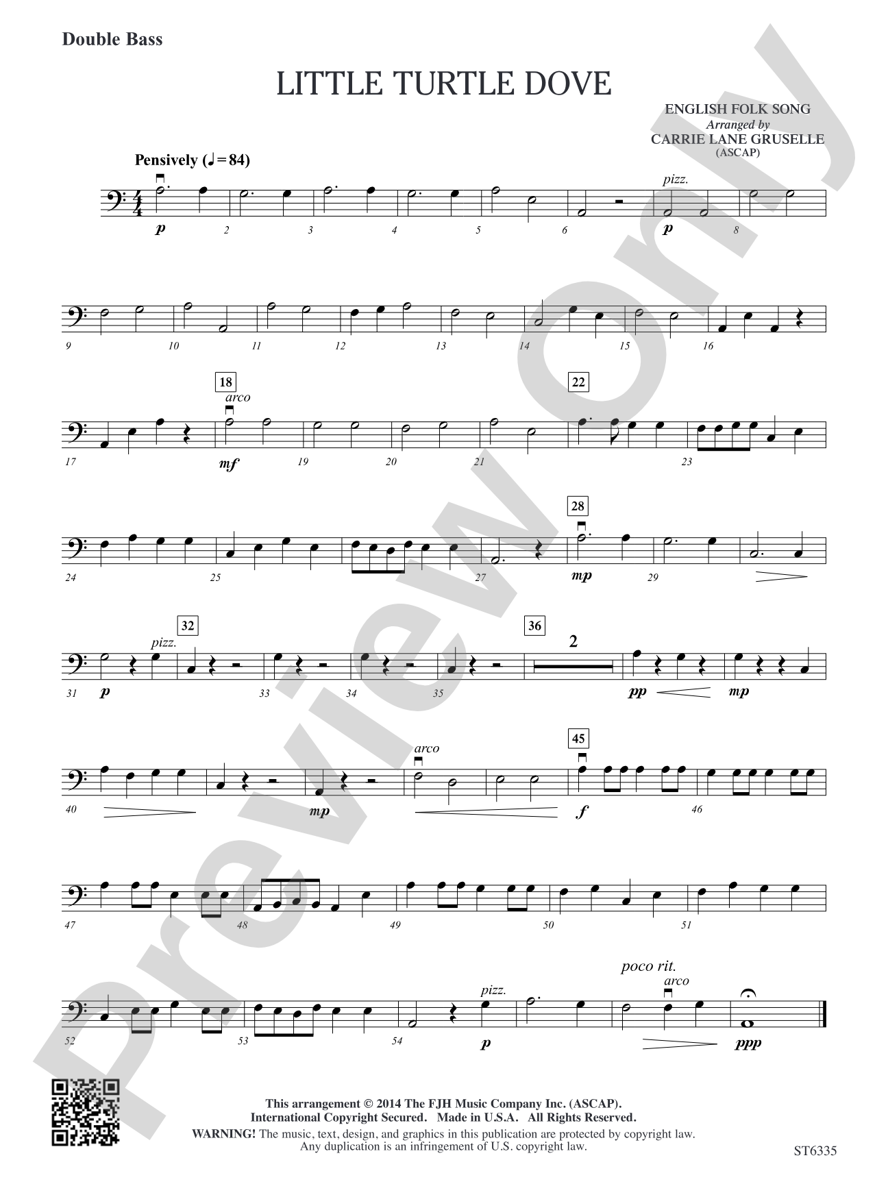 Little Turtle Dove: Double Bass