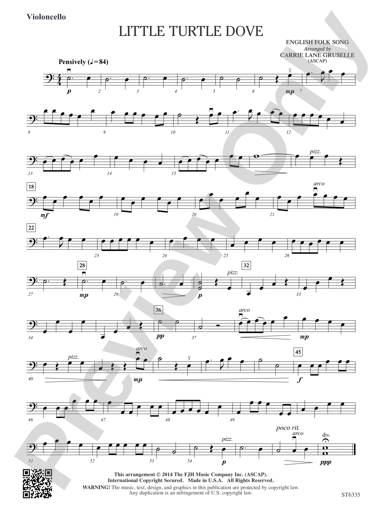 Little Turtle Dove: Violoncello