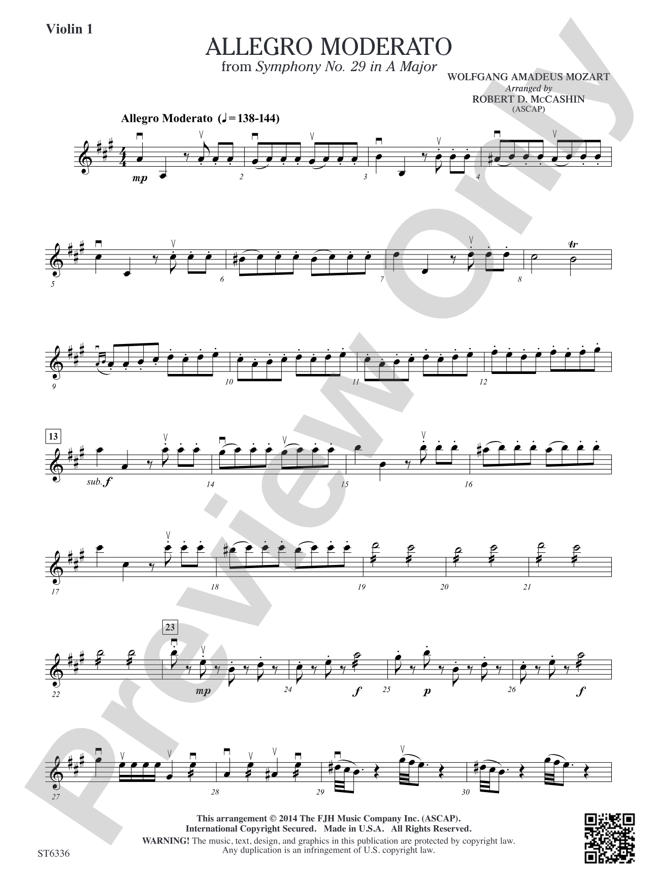 Allegro Moderato: Violin 1
