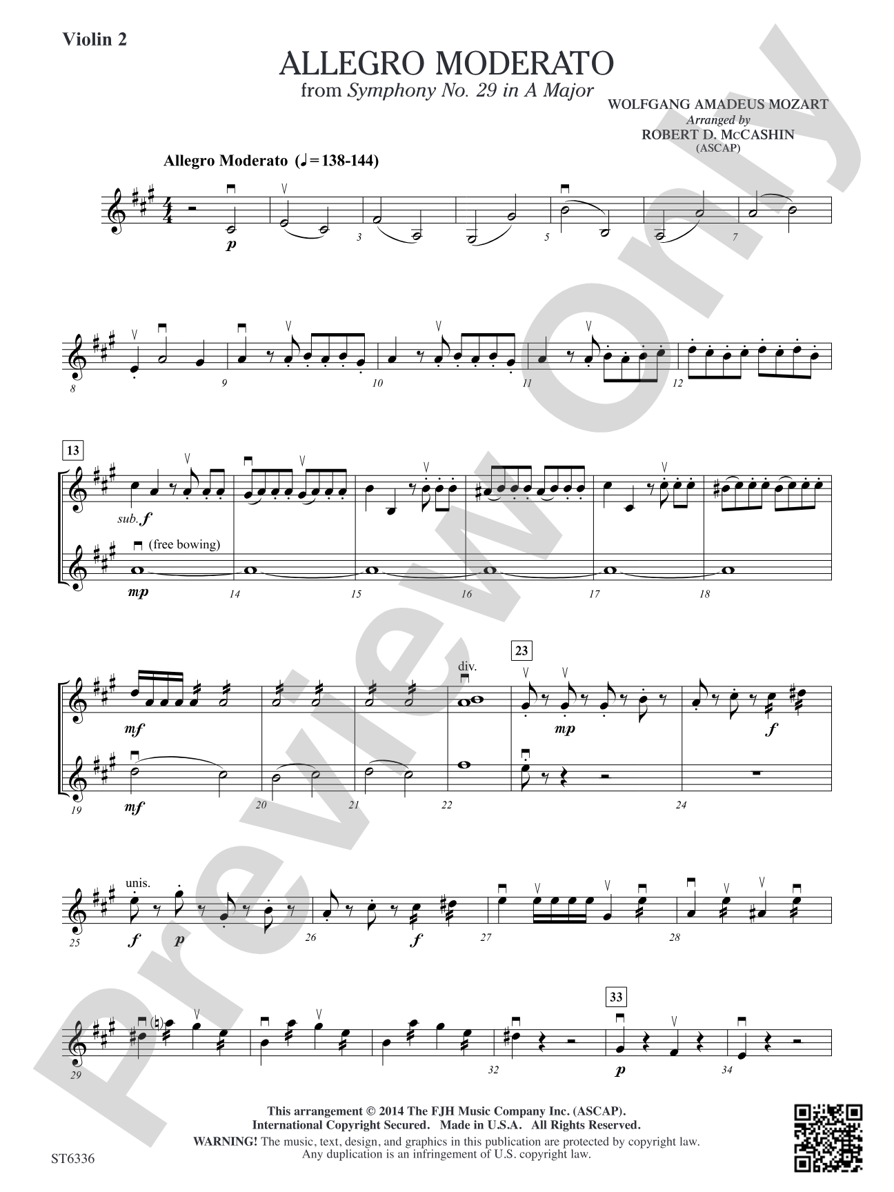 Allegro Moderato: Violin 2