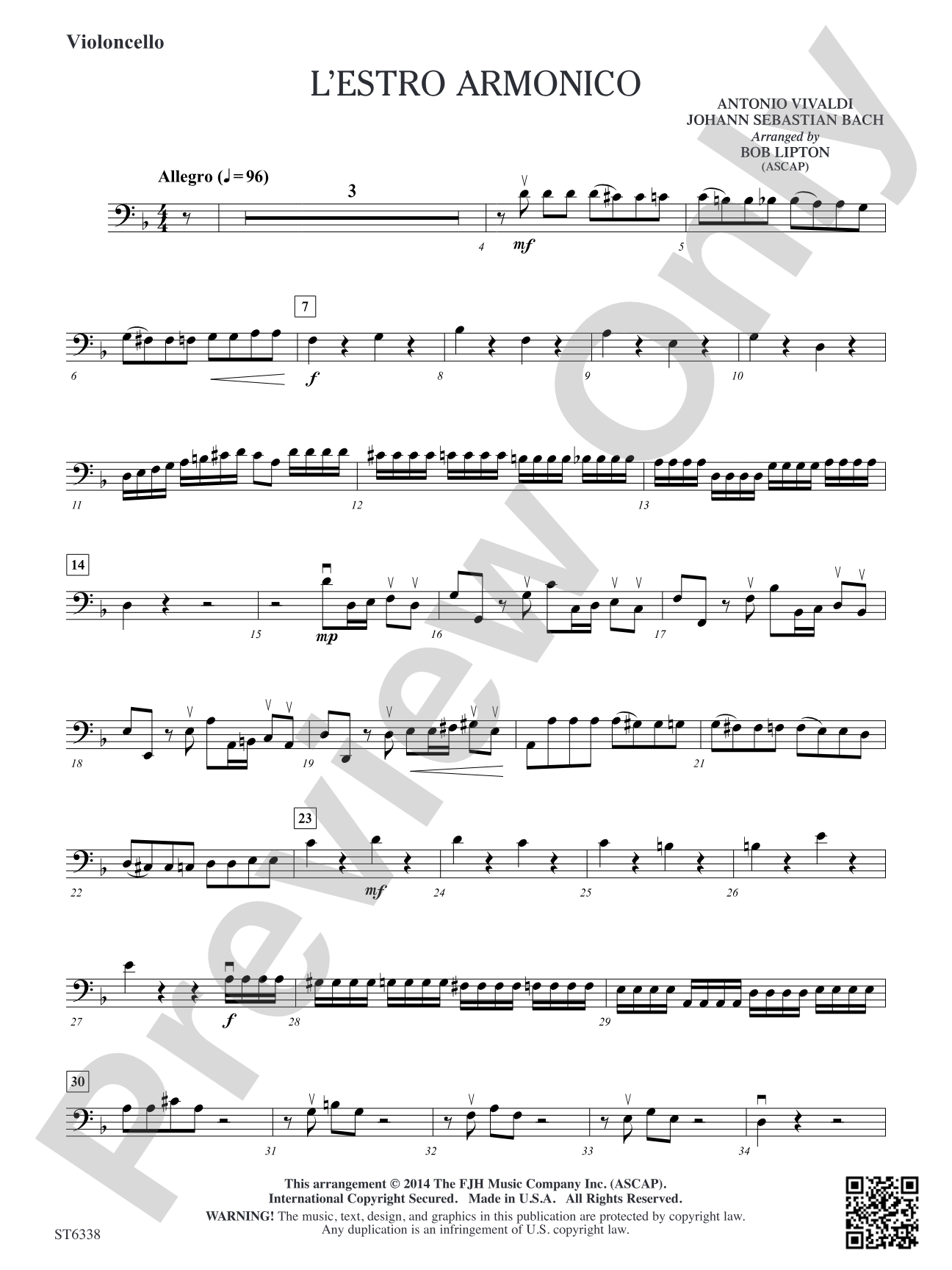 L'estro armonico: Violoncello