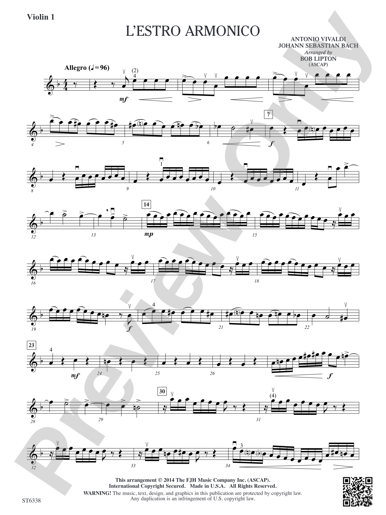 L'estro armonico: Violin 1