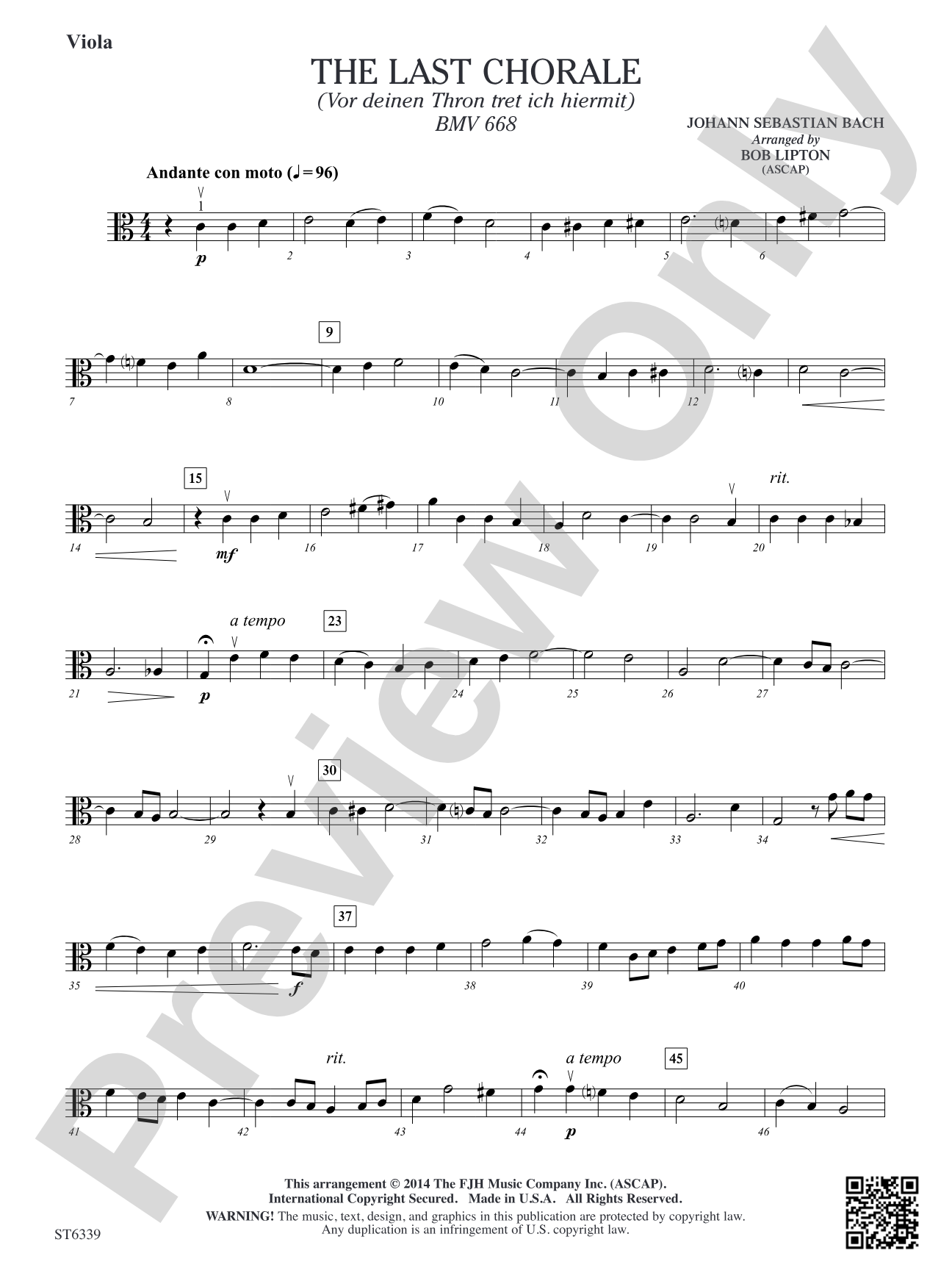 The Last Chorale: Viola