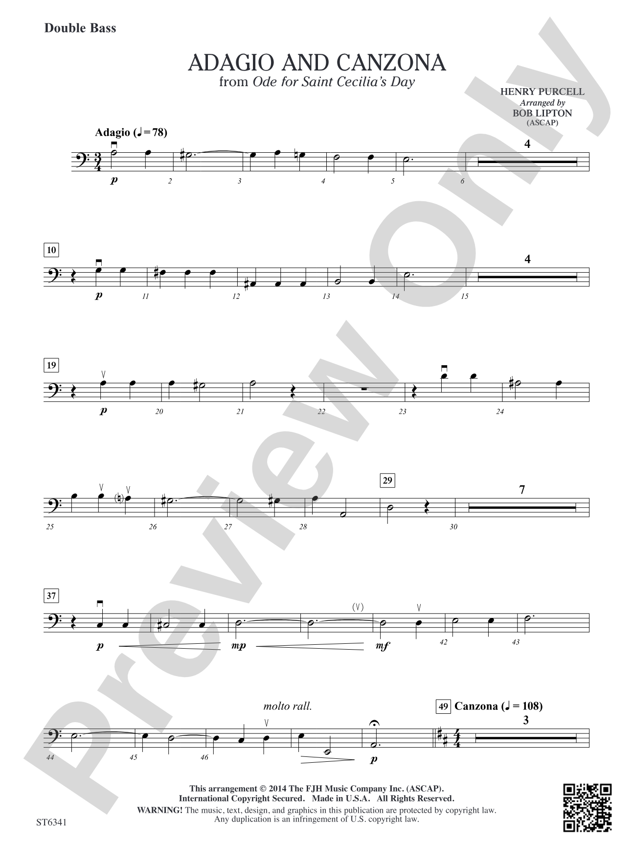 Adagio and Canzona: Double Bass