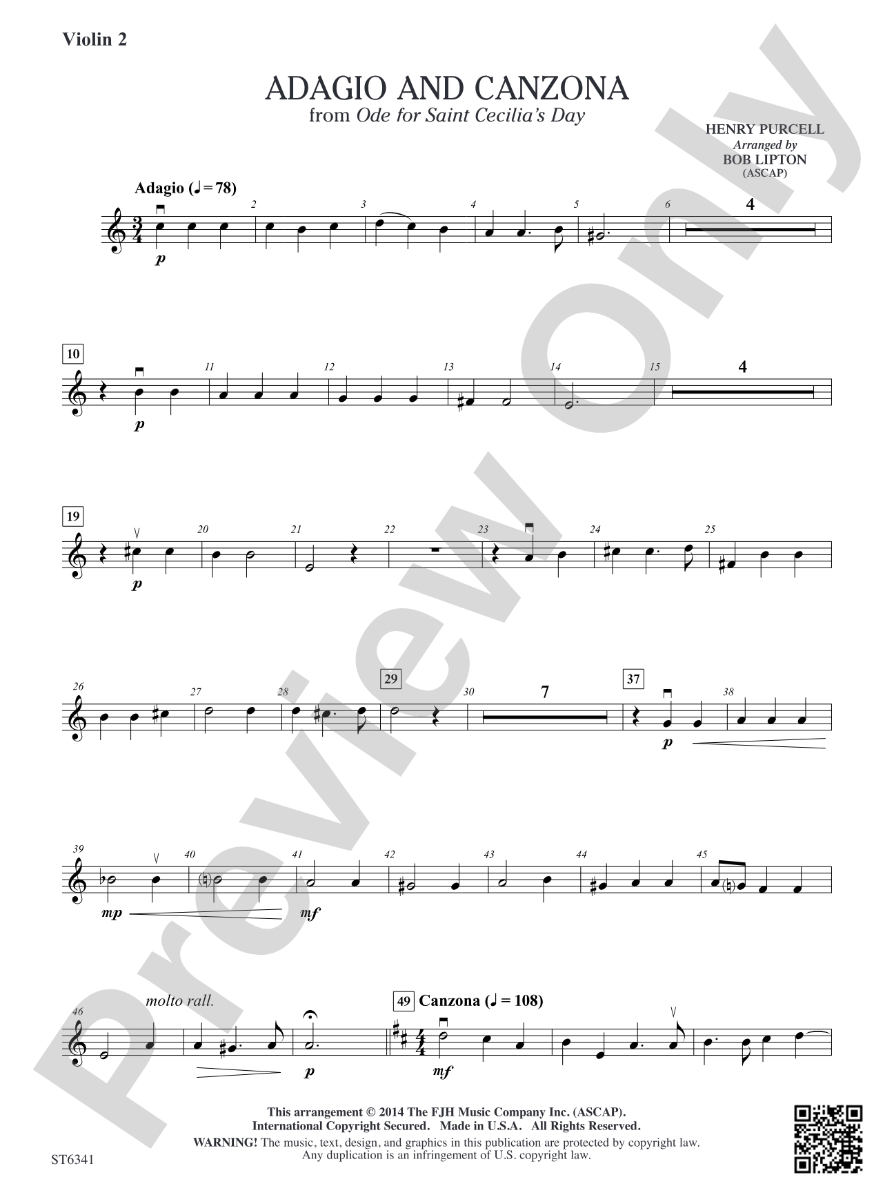 Adagio and Canzona: Violin 2