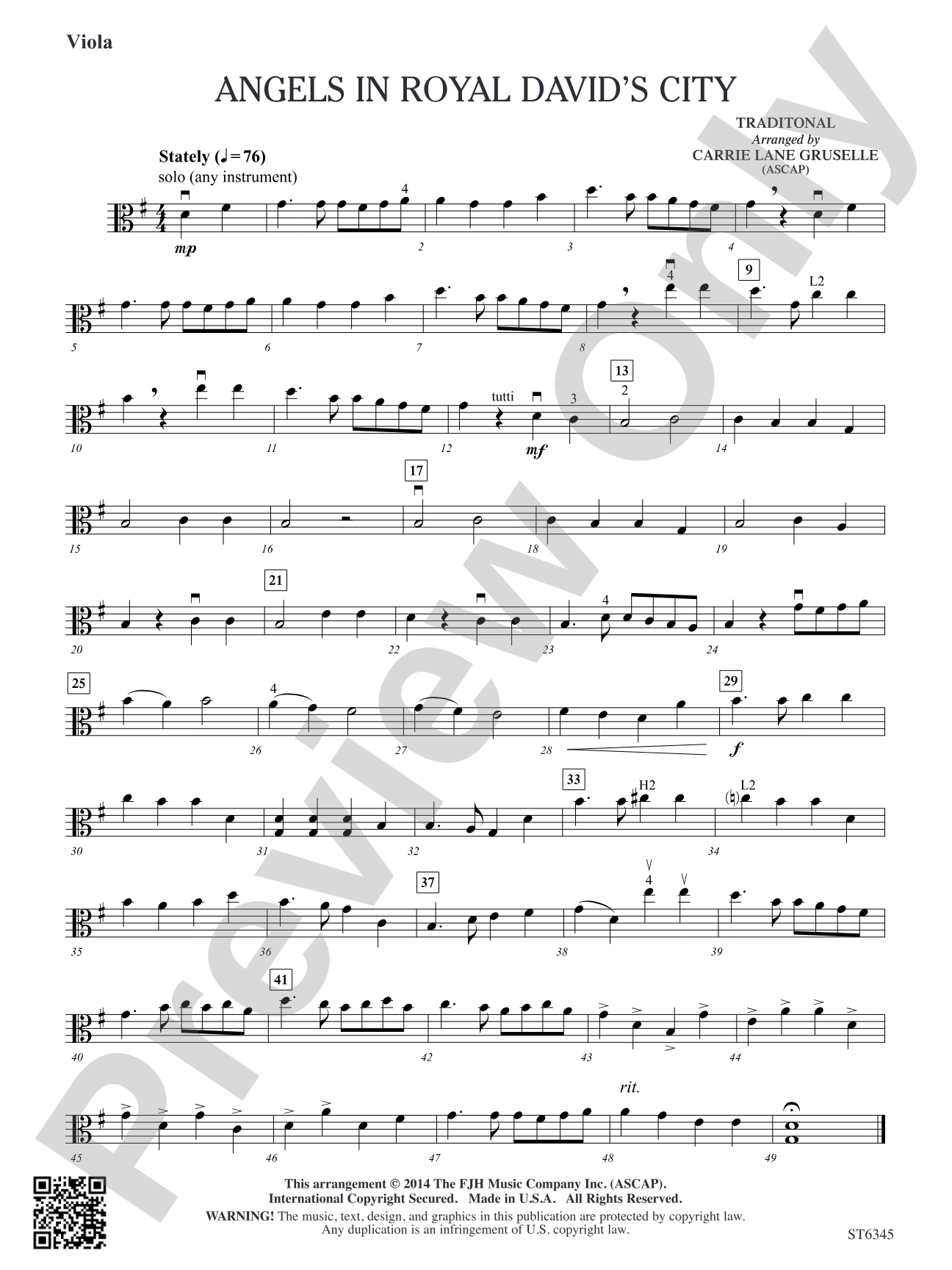 Angels in Royal David's City: Viola