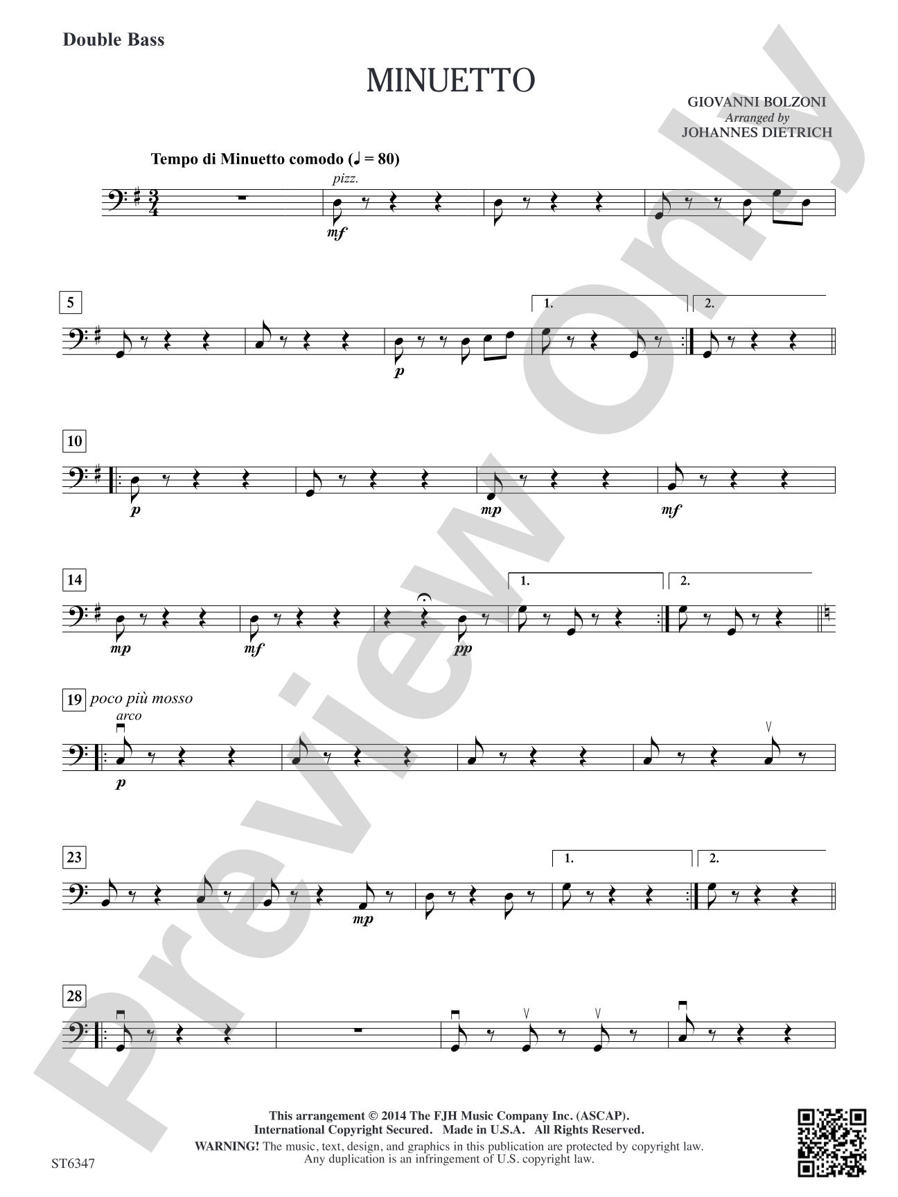 Minuetto: Double Bass