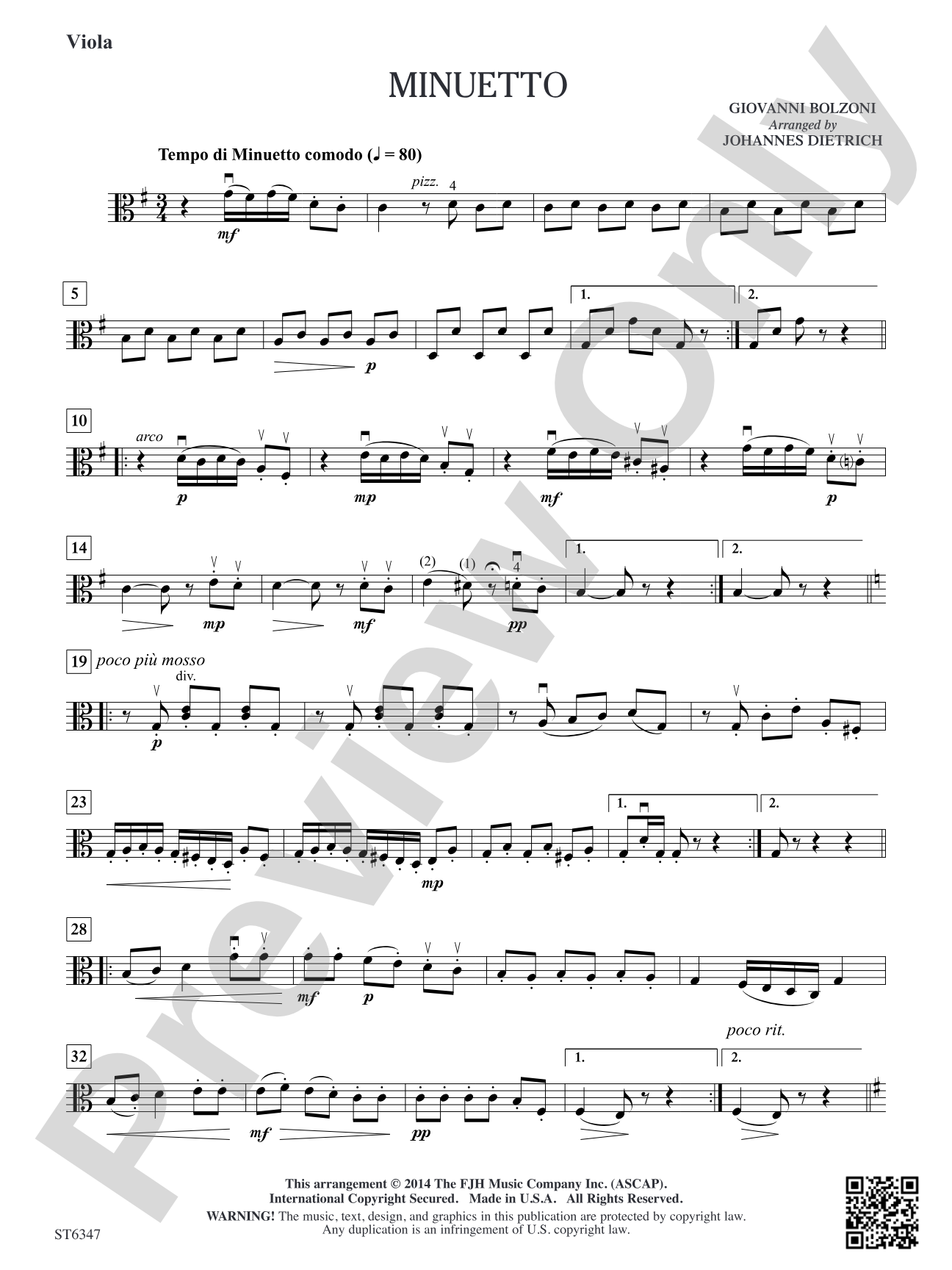 Minuetto: Viola
