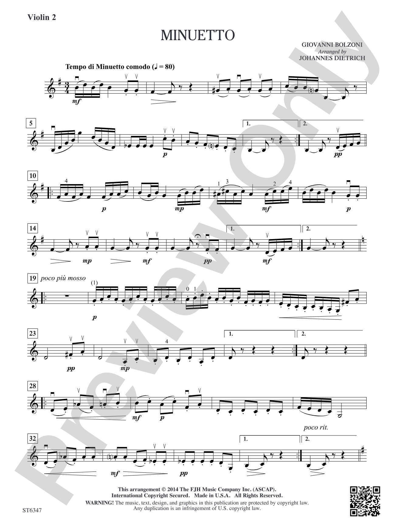 Minuetto: Violin 2