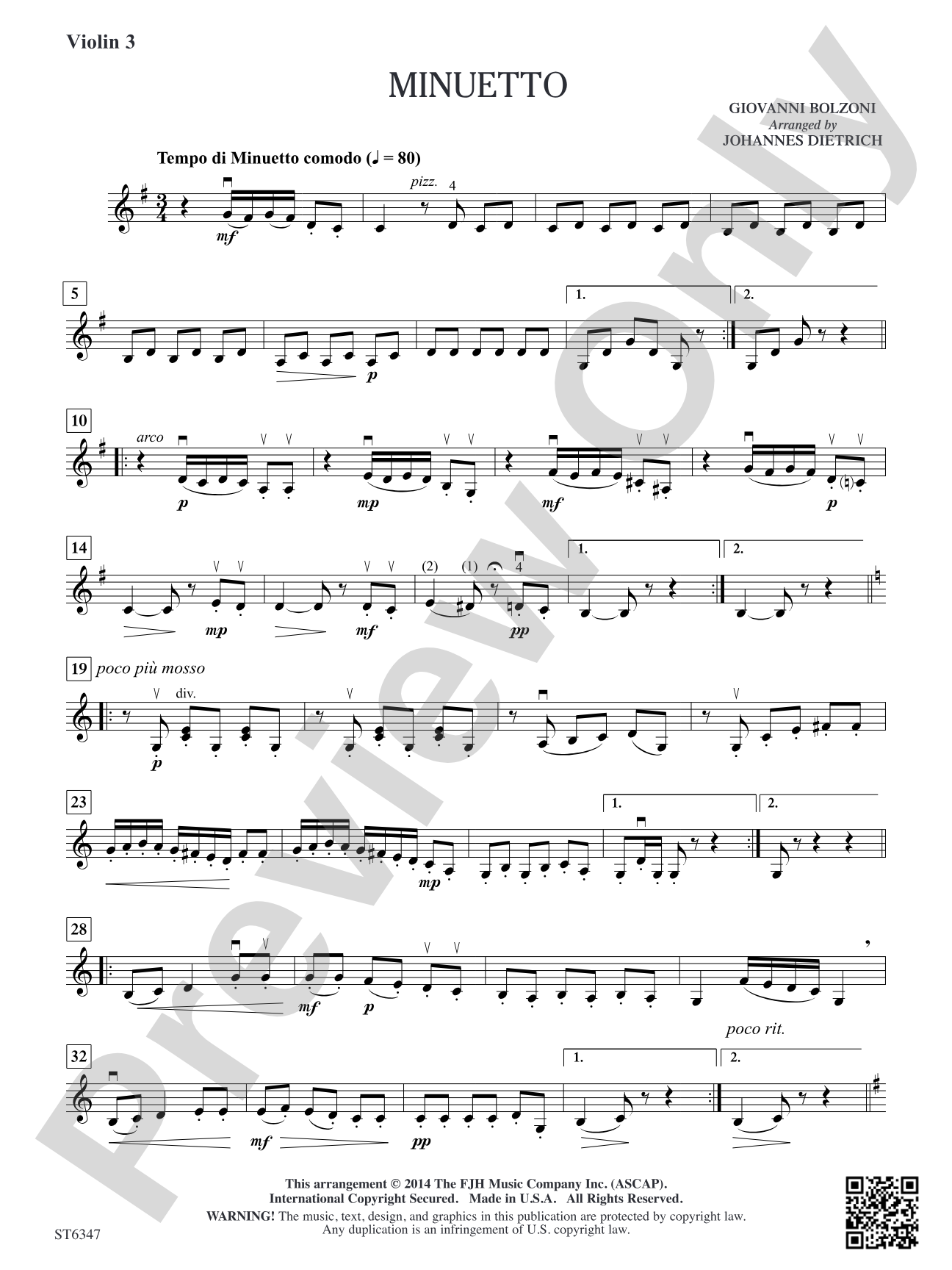 Minuetto: Violin 3 (Viola T.C.)