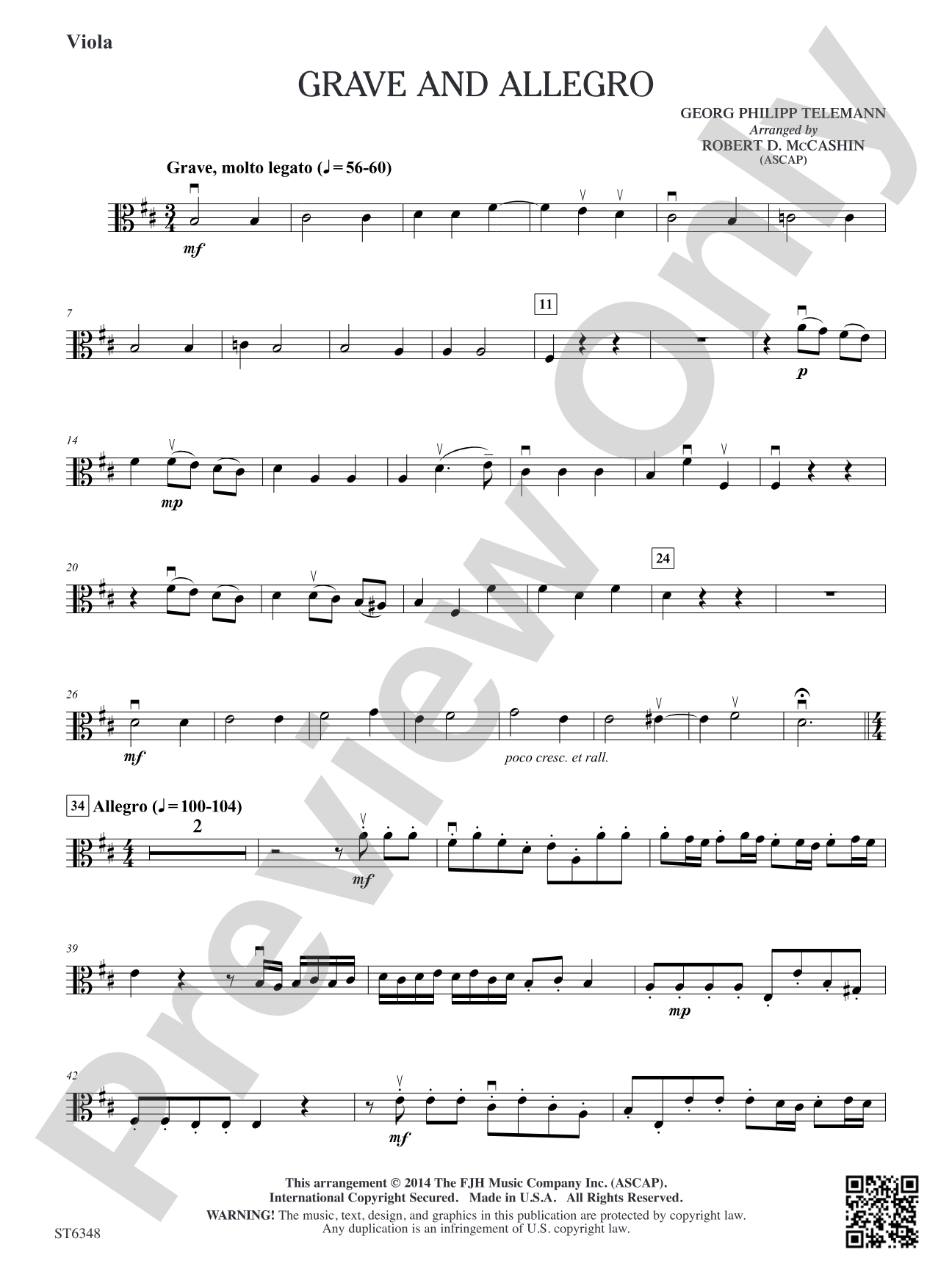 Grave and Allegro: Viola
