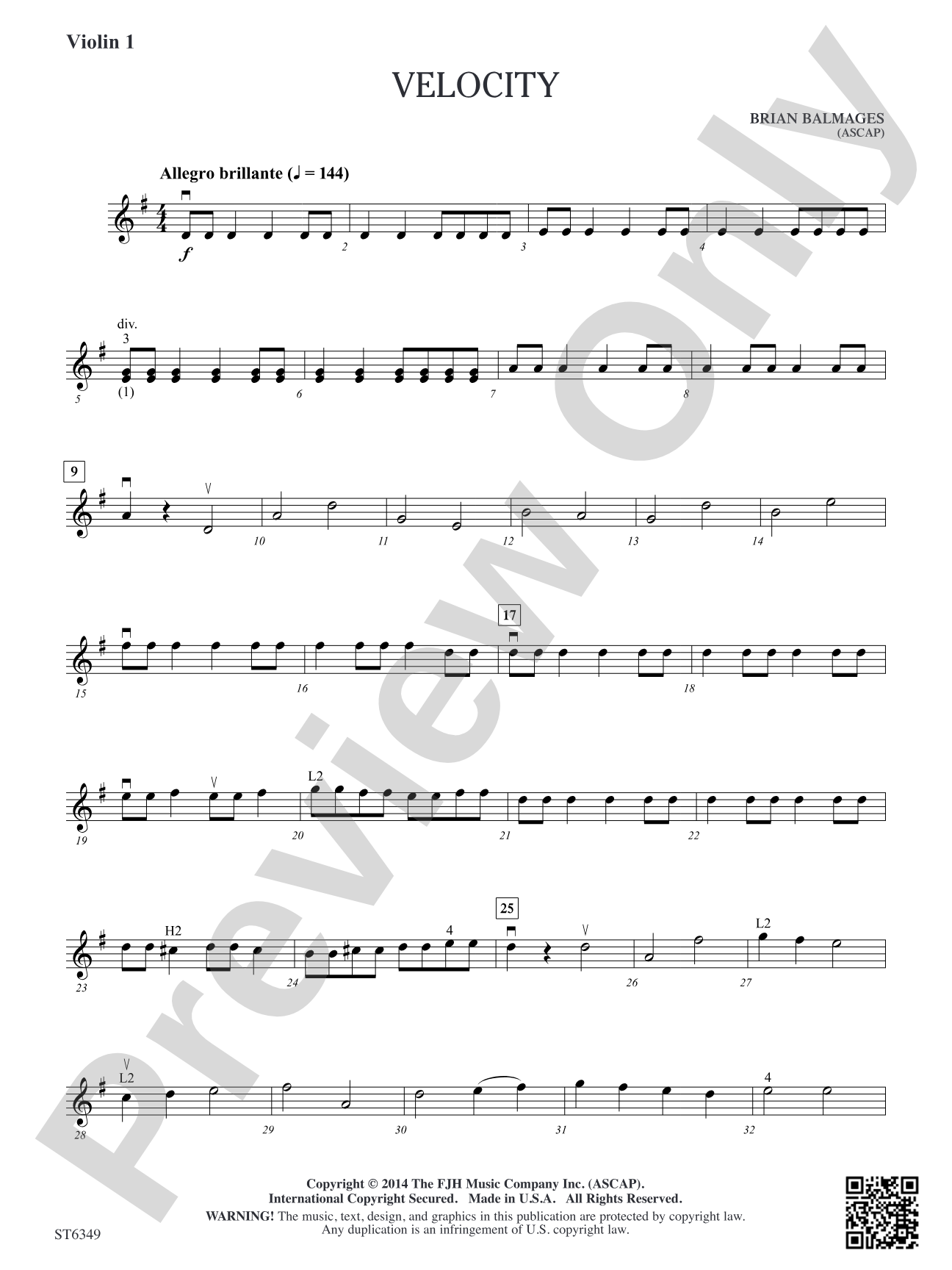 Velocity: Violin 1