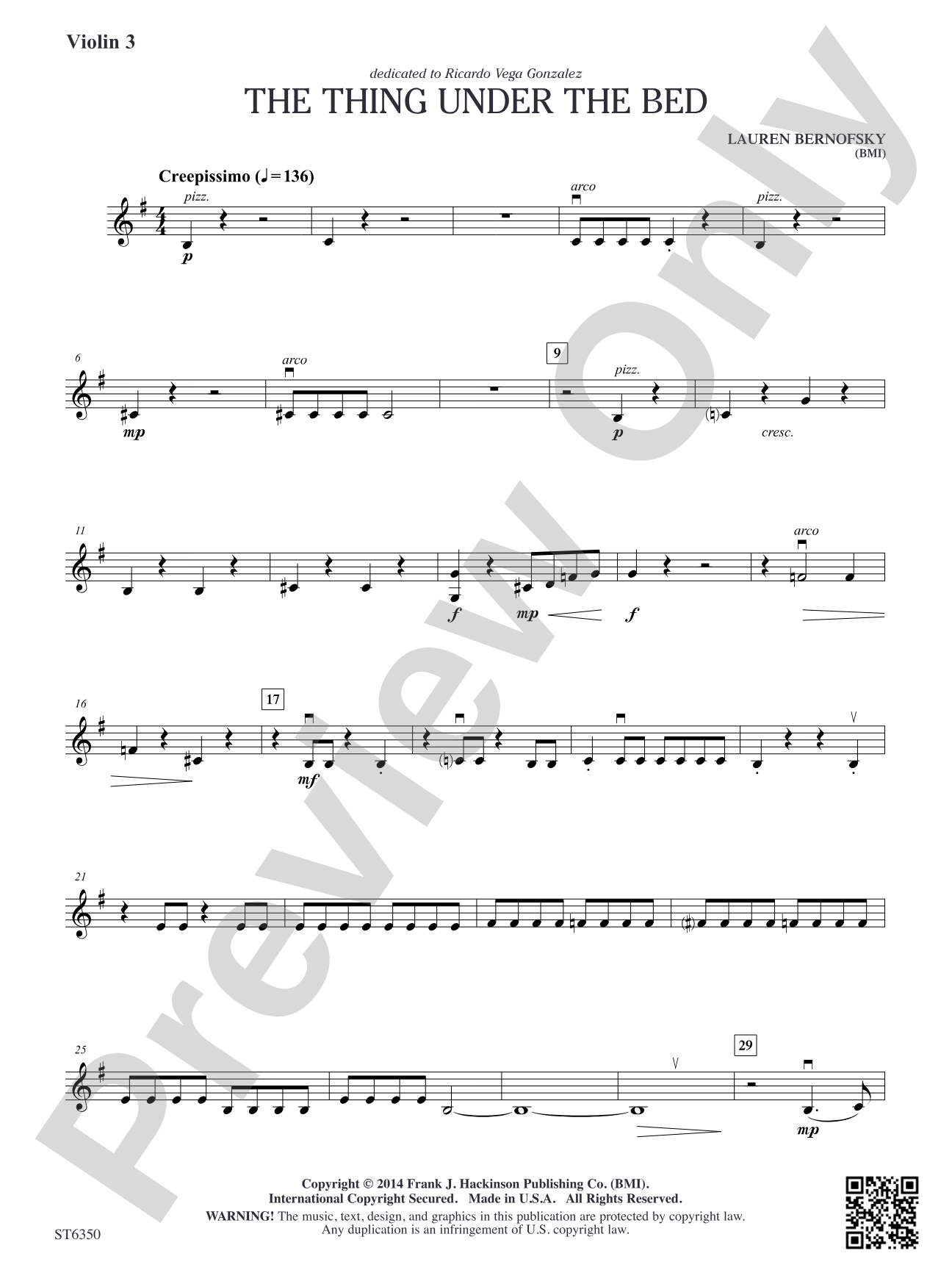 The Thing Under The Bed: Violin 3 (Viola T.C.)