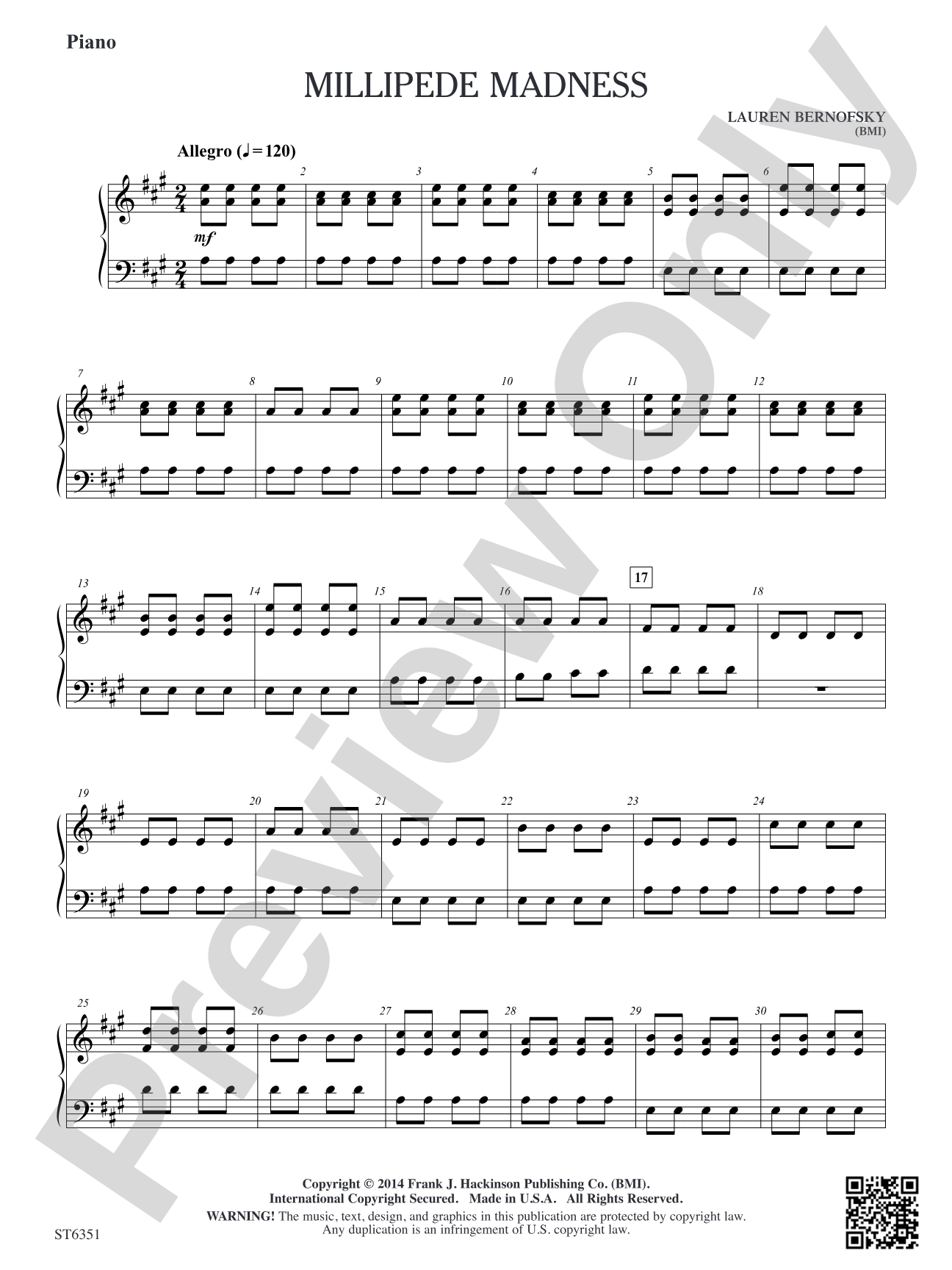 Millipede Madness: Piano
