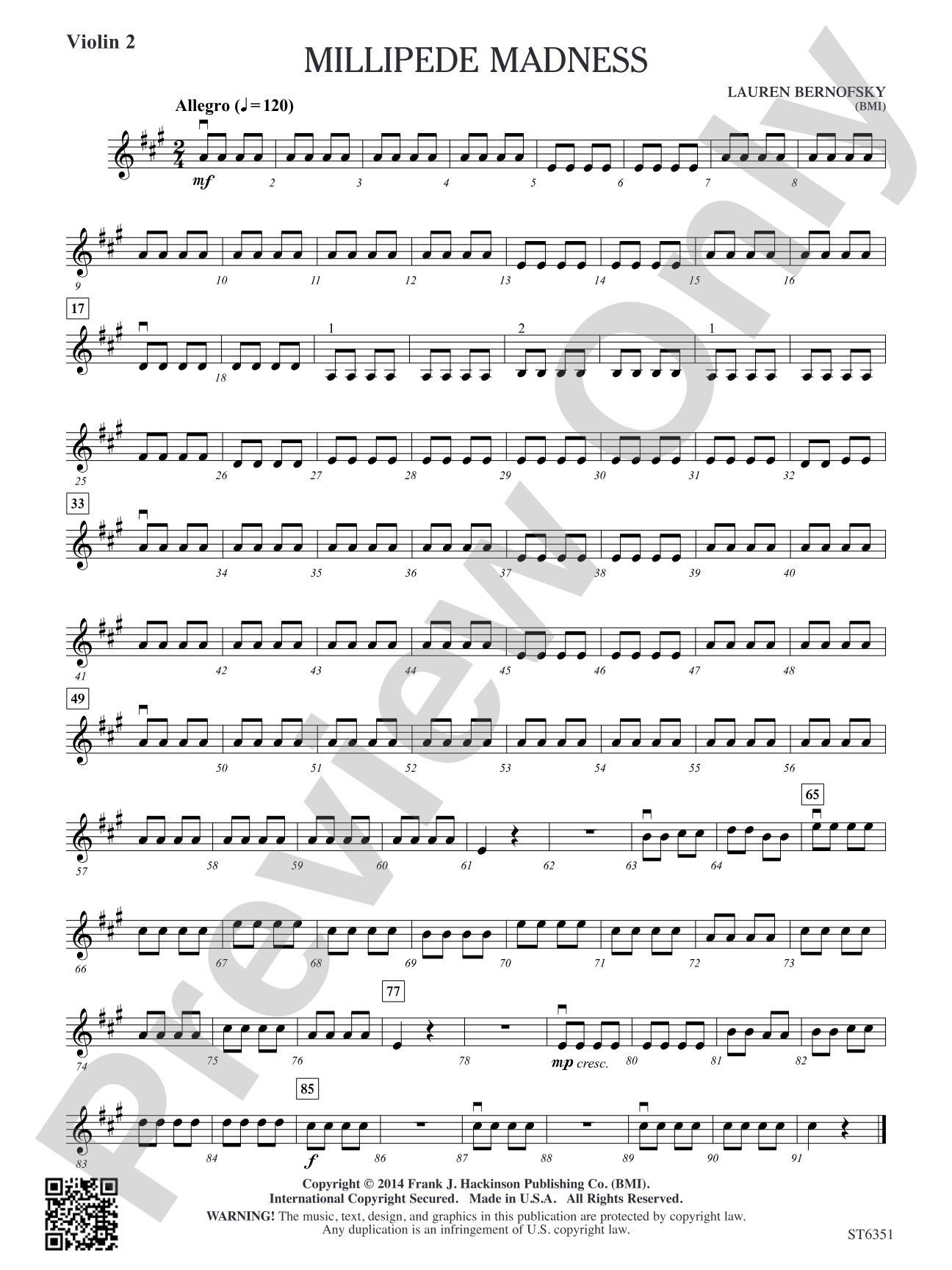 Millipede Madness: Violin 2 (Viola T.C.)