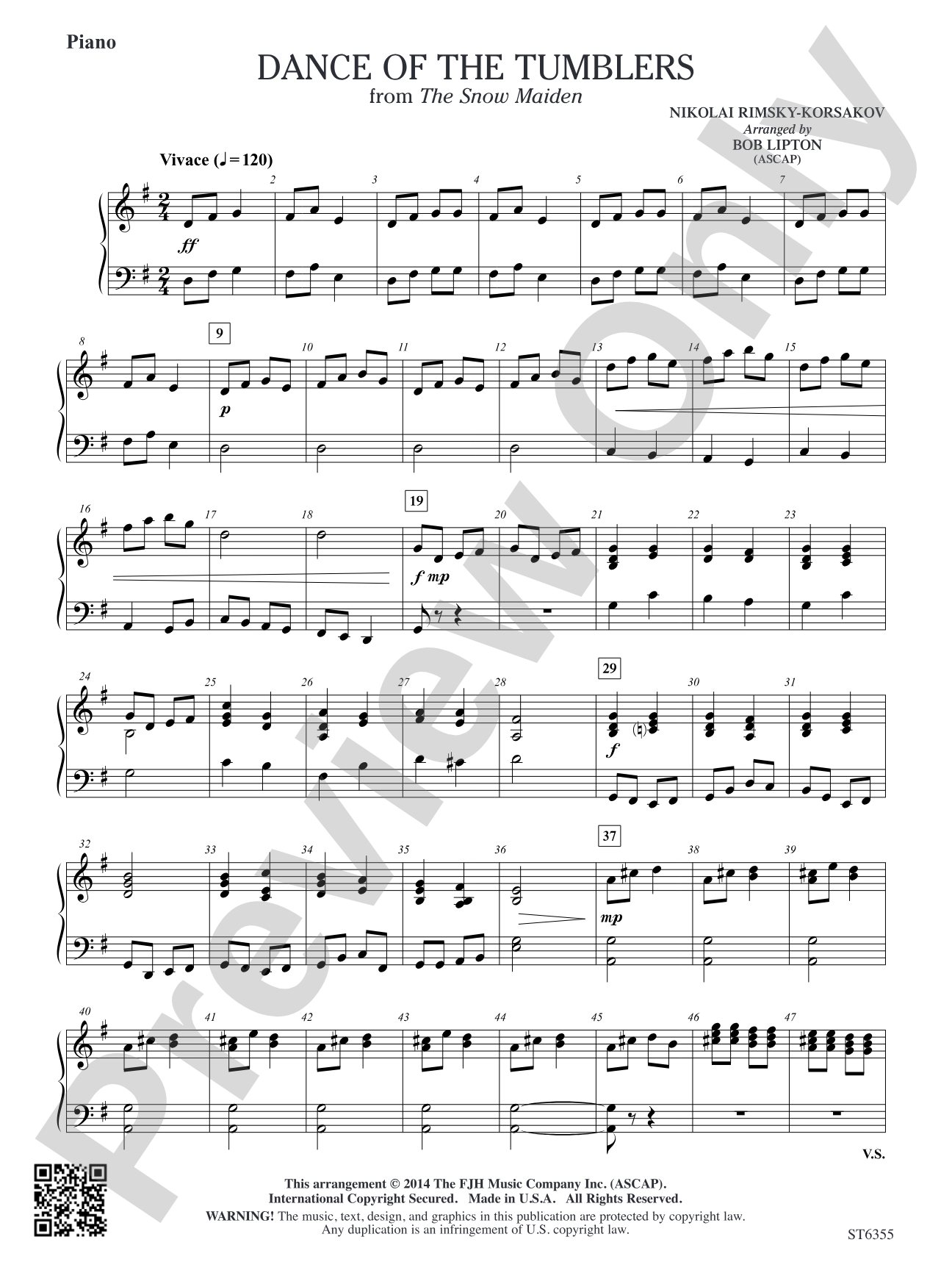 Dance of the Tumblers: Piano