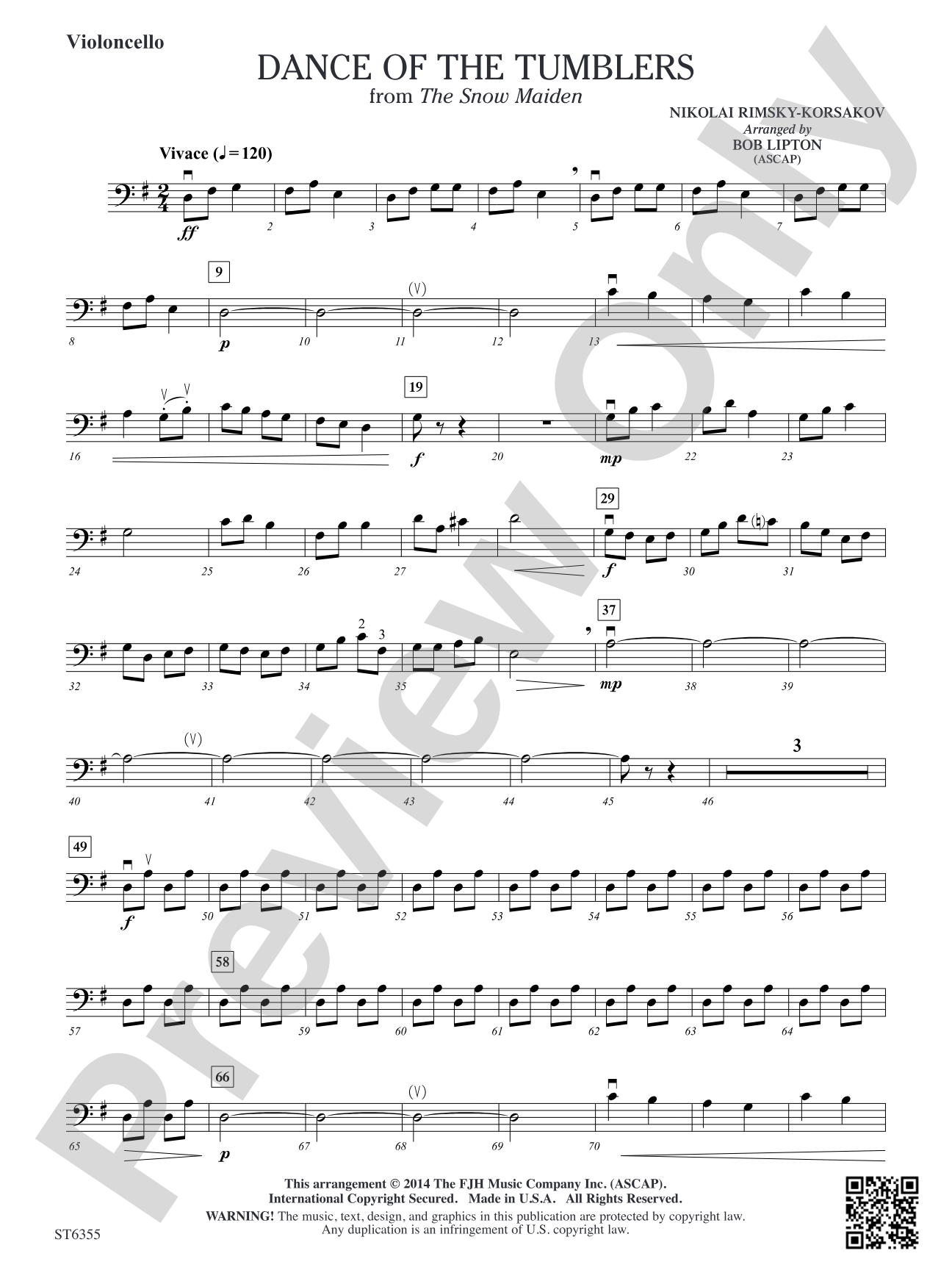 Dance of the Tumblers: Violoncello