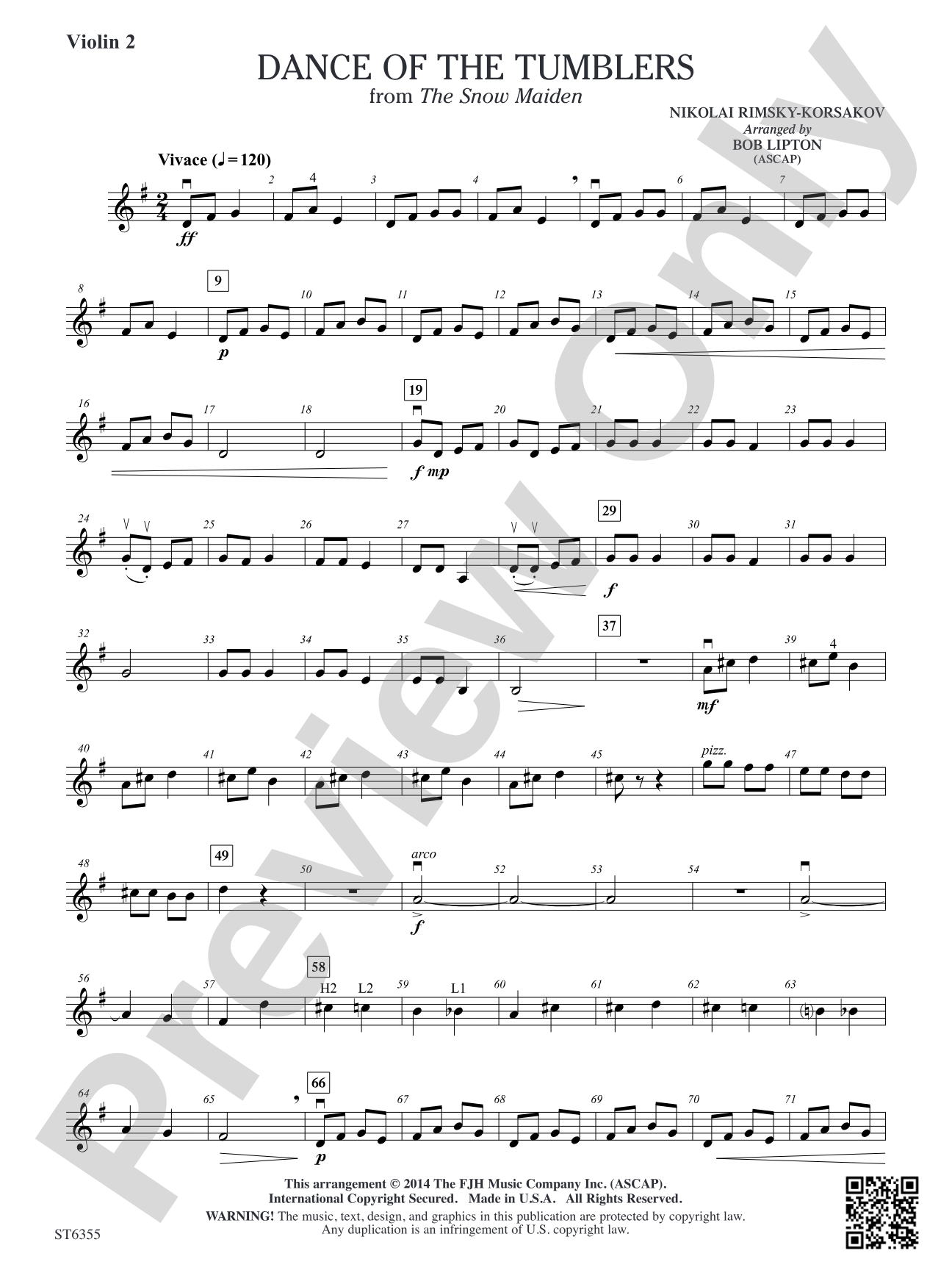 Dance of the Tumblers: Violin 2