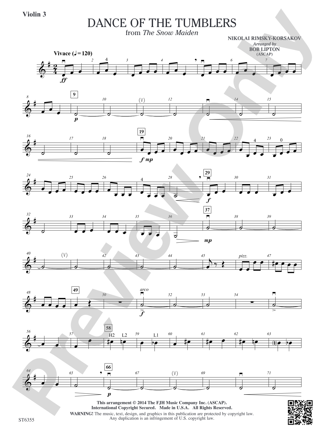 Dance of the Tumblers: Violin 3 (Viola T.C.)