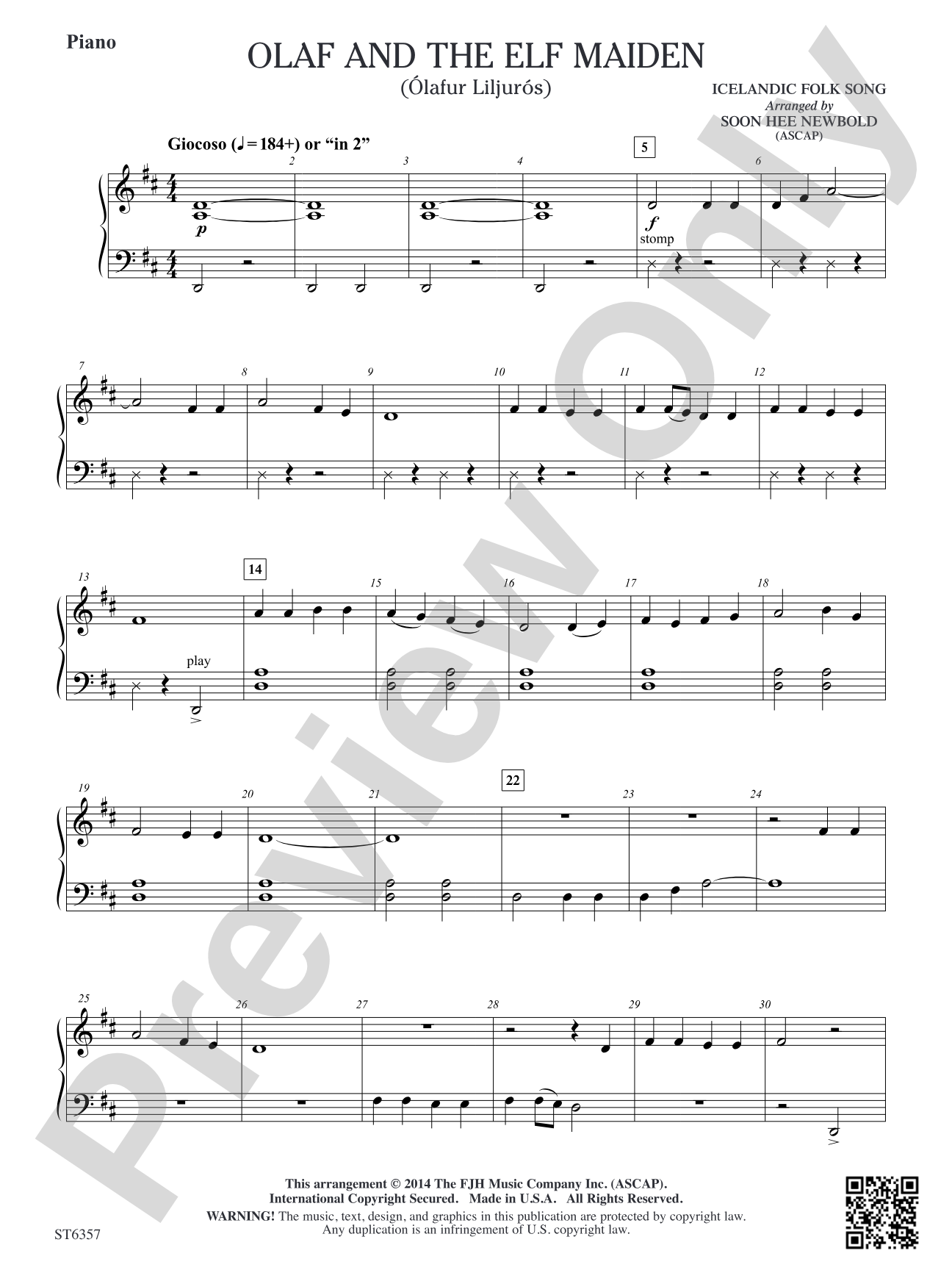 Olaf and the Elf Maiden: Piano