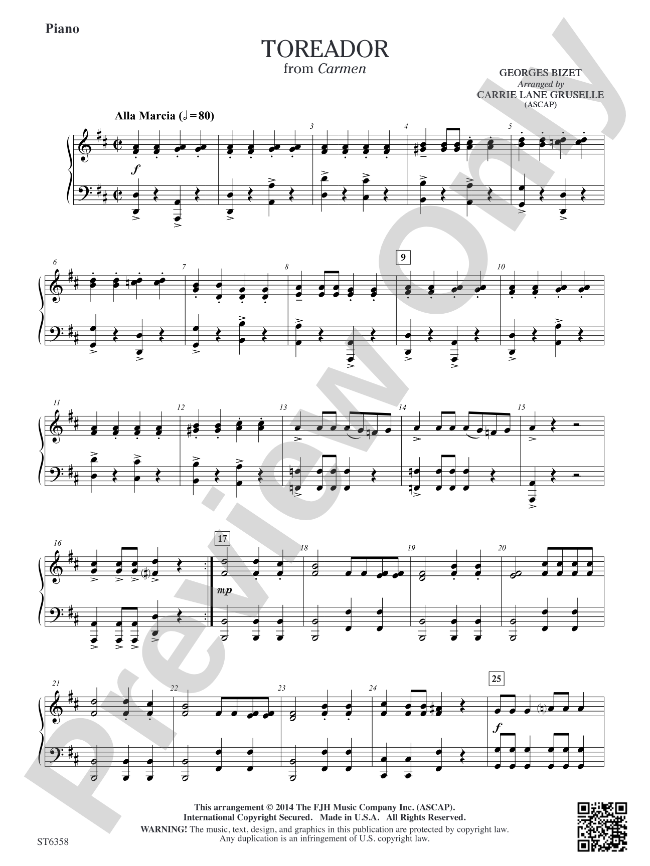 Toreador: Piano