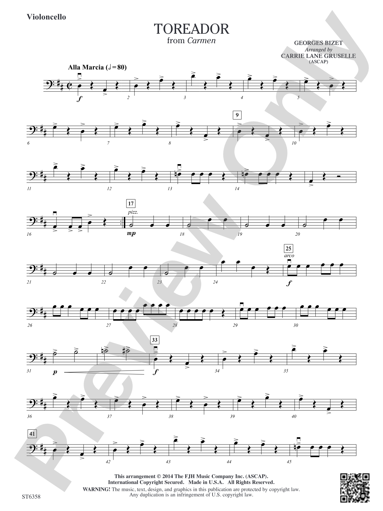 Toreador: Violoncello