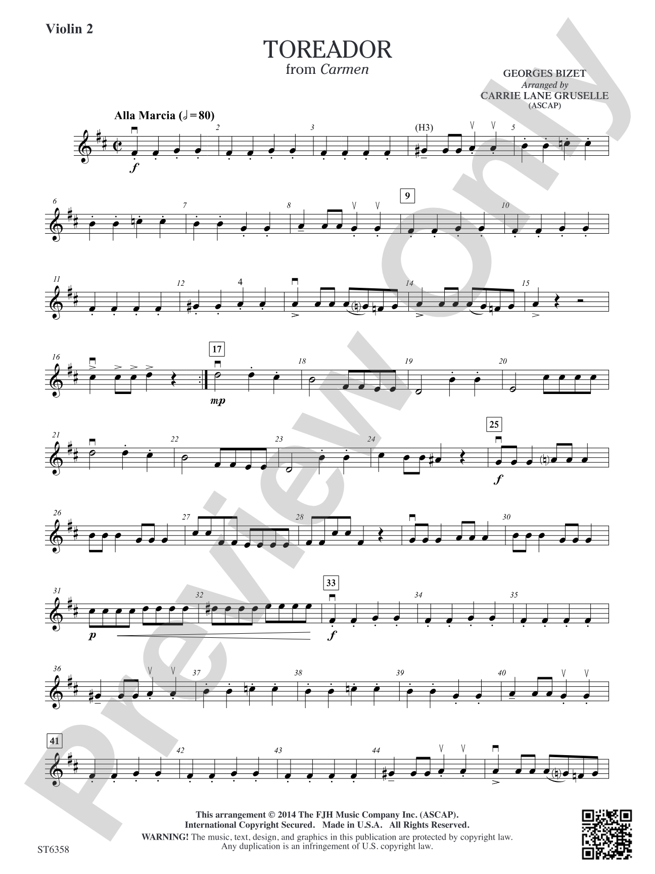Toreador: Violin 2