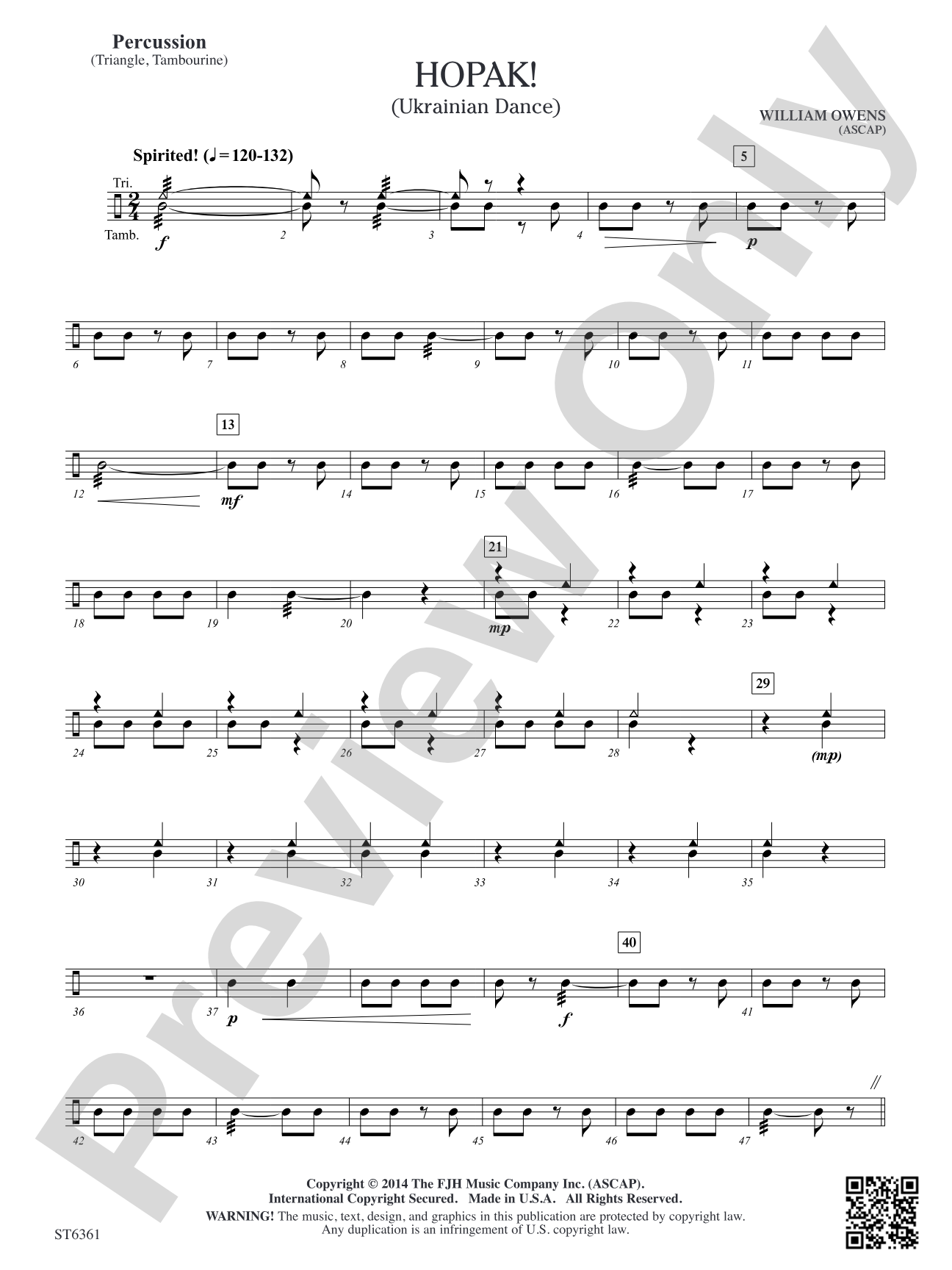 Hopak!: Percussion (opt.)