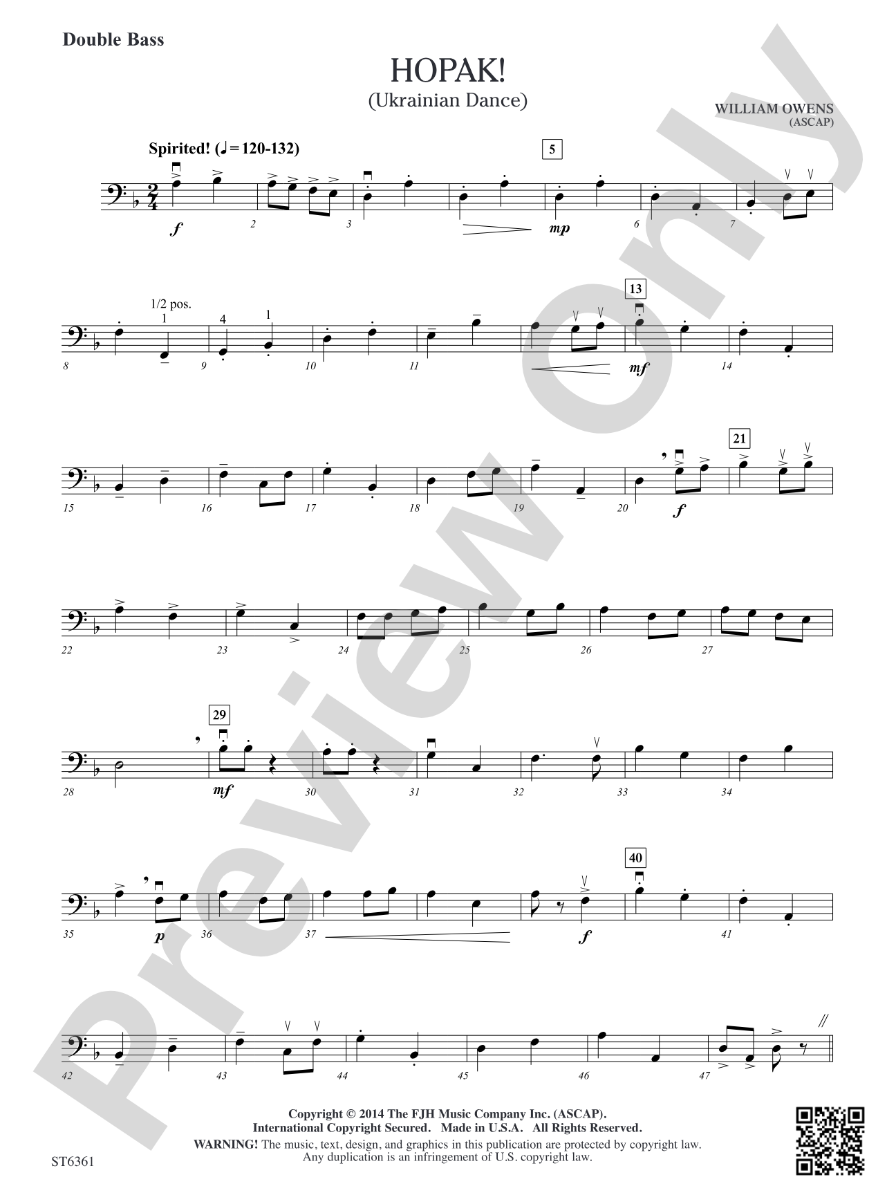 Hopak!: Double Bass
