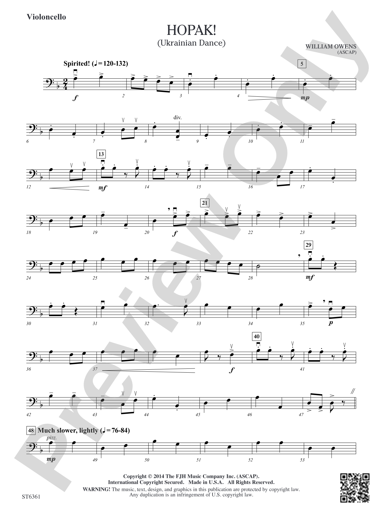 Hopak!: Violoncello