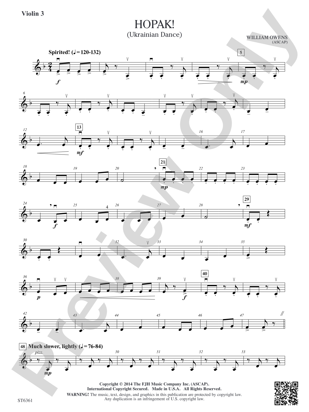 Hopak!: Violin 3 (Viola T.C.)