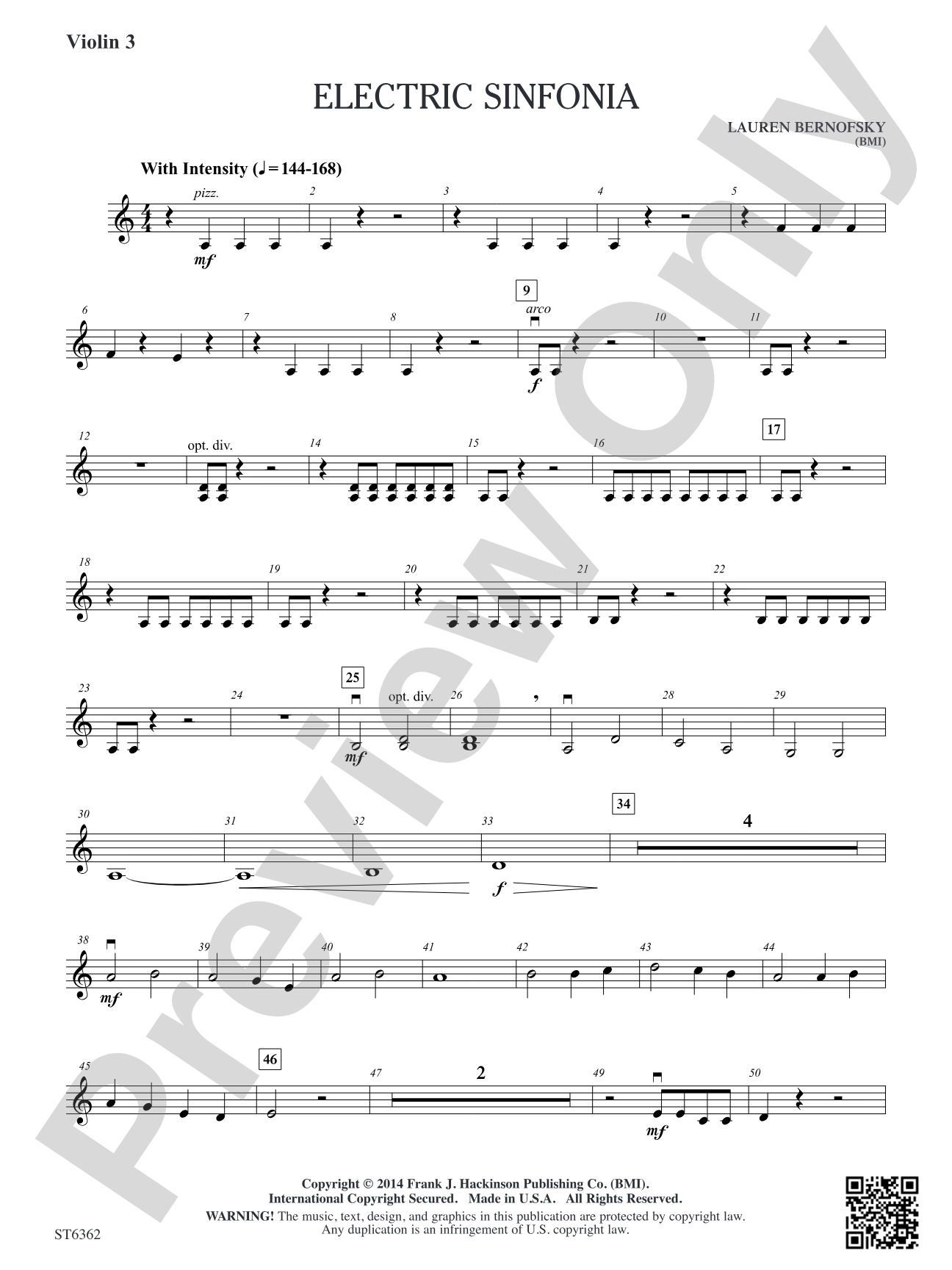 Electric Sinfonia: Violin 3 (Viola T.C.)