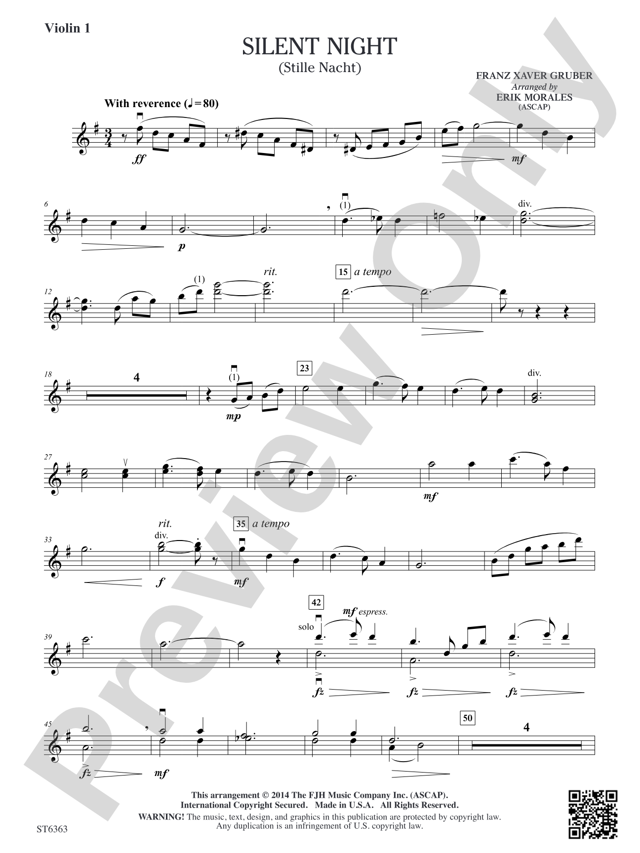 Silent Night: Violin 1