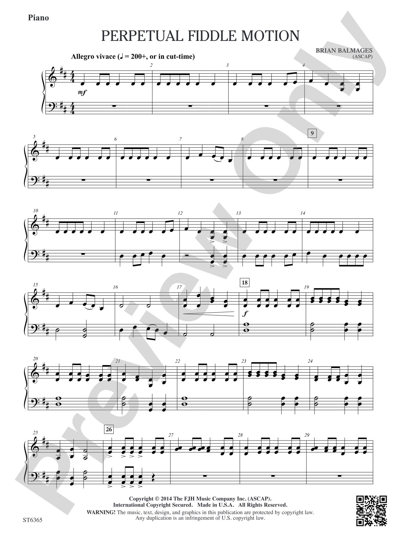 Perpetual Fiddle Motion: Piano